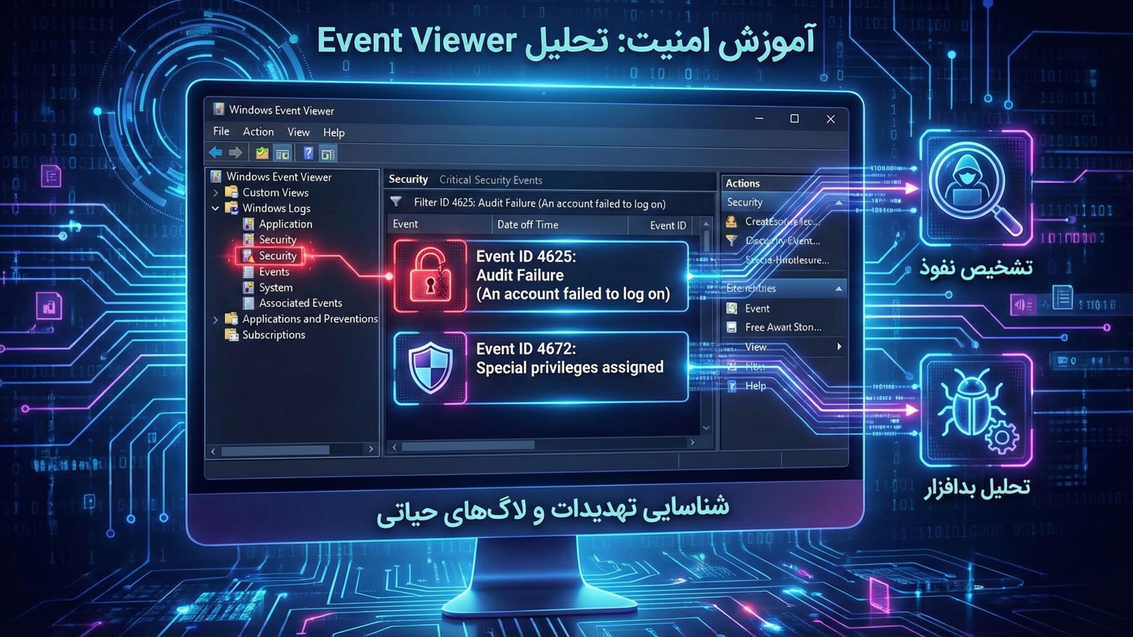 آموزش استفاده از  Event Viewer Windows با دیدگاه امنیت