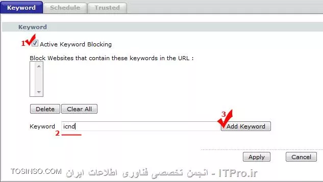 نحوه فیلتر کردن برخی سایت ها (بر اساس محتوا)توسط خودمان در مودم ADSL 