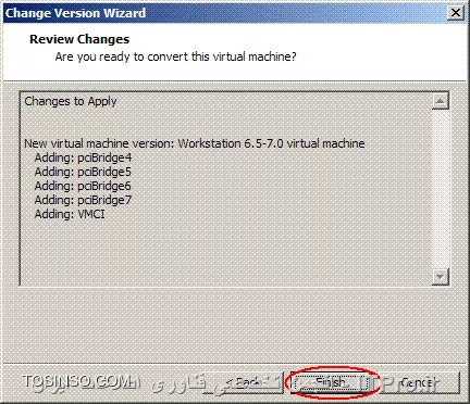 جهت تغییر ورژن ماشین های مجازی تصاویر زیر را مشاهده کنید
||http://virtualization.tosinso.com/files/get/1e631431-fe69-427c-95d9-fec7ebee7b76||
||http://virtualization.tosinso.com/files/get/9da9cf0c-4542-4ec5-bdbc-d7131bbb3612||
||http://virtualization.tosinso.com/files/get/ffb302a1-8ceb-40c3-aa25-afdf57c1cafd||
||http://virtualization.tosinso.com/files/get/b1e22ed4-a6e9-468c-8593-f893eb37214c||
||http://virtualization.tosinso.com/files/get/53fe8010-013e-4d88-bb05-585fca9692fd||
اگر میخواهید که ماشینی مجازی از روی ماشین مجازی مورد نظر ایجاد نمایید و همچنین ماشین مجازی ایجاد شده به آخرین ورژن تغییر یابد، گزینه اول را انتخاب نمایید. اما اگر چنانچه مایلید ماشین مجازی مورد نظر خود به آخرین نسخه ارتقاء یابد، گزینه دوم را انتخاب نمایید که در ادامه ما گزینه دوم را انتخاب میکنیم.
||http://virtualization.tosinso.com/files/get/4bfc17b9-38a5-4278-a585-02c9817263f6||
||http://virtualization.tosinso.com/files/get/0c5934e5-b654-4725-8fae-c9981f42f9a4||