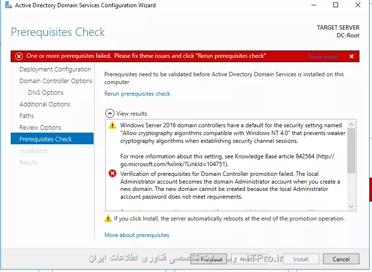 من موقع نصب اکتیو دایرکتوری با error زیر مواجه میشم ، با اینکه با اکانت administrator وارد شدم
||https://tosinso.com/files/get/4c5d6eb8-17b1-42d3-8eff-c40c823e21c1||