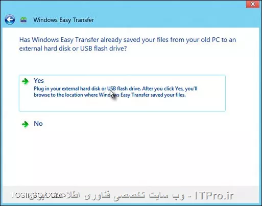 درود به همه دوستان خوب ITPRO ، با دومین جلسه از سری آموزش های مدارک بین المللی مایکروسافت موسوم به MCSA  در خدمت عزیزان هستم. در جلسه اول و قبل، ما در مورد انواع نسخه های ویندوز 8 و ویژگی های هر کدام از آنها بحث کردیم. در این جلسه اما، مبحث اصلی ما حول محور چگونگی نصب ویندوز و انواع روش هایی که در این زمینه کاربرد دارند خواهد چرخید. پس با ما باشید.

!! نکات مهم پیش از نصب ویندوز
فرض کنید ادمین شبکه ای بزرگ شده اید که در آن 500 کامپیوتر قدیمی با ویندوز XP وجود دارد، و بر اساس سیاست های کلی شرکت قرار است تمامی این سیستم ها به ویندوز 8  تغییر و ارتقا یابند. پس قطعا به سخت افزارهای پر قدرت تری نیازمند خواهیم بود تا چنین عملیاتی را انجام دهیم. حال اگر شما بدون هیچ بررسی فنی دقیق بر روی سیستم های فعلی شرکت، درخواست خرید سخت افزار یا نرم افزار برای 500 عدد کامپیوتر نمایید و پس از ارتقا متوجه شوید که فلان نرم افزار یا سخت افزار با تمام آن 500 کامپیوتر جدید سازگاری ندارد چه خواهد شد؟ یک فاجعه بزرگ که ممکن است به اخراج شما بیانجامد. خوشبختانه مایکروسافت برای حل این مشکل تدابیر خاصی را در نظر گرفته است که از جمله مهم ترین آنها می توان به موارد زیر اشاره نمود:

!! بررسی کلاینت ها با استفاده از Windows AIK
Windows AIK (WAIK) نام مجموعه ابزارهایی ست که مایکروسافت به کاربران ارائه نموده تا پیش از ایجاد هر گونه تغییر بر روی کامپیوتر یا مجموعه ای از کامپیوترها، به بررسی وضعیت آنها از لحاظ سخت افزاری و نرم افزاری پرداخته و از اینکه آنها قابلیت نصب ویندوز 8 را دارند مطمئن می گردد. بدین صورت که WAIK با بررسی وضعیت فعلی سخت افزارهای کامپیوتر و نیز سنجش قدرت آن، گزارشی را در این زمینه به ما ارائه خواهد داد و به ما خواهد گفت که آیا سخت افزارها و نرم افزارهای فعلی قابلیت ارتقا به ویندوز 8 را خواهند داشت یا خیر! آموزش کار کردن با این برنامه در جلسات بعدی به شما عزیزان داده خواهد شد. اما در اینجا تنها دانستن نام آن بسنده می کند.

!! انتقال دادن فایل های مهم ویندوز
بسیار مهم است که پیش از نصب ویندوز 8، اگر احیانا فایل و یا فایل هایی بر روی Desktop، My Documents یا درایو ویندوز فعلی (مثلا درایو C) داشته باشیم، ابتدا آنها را به درایوی دیگر منتقل کرده، چرا که اگر ویندوز 8 را بدون آپگرید کردن و به تازگی بخواهیم نصب کنیم، تمامی فایل هایی که در مسیرهای ذکر شده وجود داشته باشند، در حین عملیات نصب حذف و غیر قابل بازگشت خواهند شد. شایان ذکر است که در اینجا منظور از اسناد مهم، بیشتر فایل های موجود در My Documents و Desktop بوده، و برنامه های فعلی ویندوز مورد توجه نمی باشد.از رایج ترین روش ها برای انتقال فایل می توان به هارد دیسک های اکسترنال، حافظه های فلش، و نیز CD و DVD اشاره کرد، که فرد با رایت آنها بر روی CD و DVD، و یا انتقال آنها به حافظه های جانبی از حذف شدن احتمالی آنها جلوگیری به عمل خواهد آورد.

از دیگر روش های موجود، بهره گرفتن از برنامه های جانبی همچون USMT و نیز Windows Easy Transfer موسوم به WET می باشد. این برنامه های نیز برای انتقال فایل های مهم به جایی دیگر به غیر از کامپیوتر فعلی کاربر داشته و مورد استفاده قرار می گیرند. شایان ذکر است که در این قسمت، تمرکز ما بر روی WET بوده، و نحوه کار کردن با USMT در آینده به شما عزیزان آموزش داده خواهد. برای شروع به کار با WET ابتدا نیاز به تهیه کابل مخصوصی به نام Windows Easy Transfer Cable داریم. این کابل که نوع خاصی از کابل USB می باشد را می توانید در تصویر زیر ببینید: 
<center>
||http://tosinso.com/files/get/8be7d359-a7e6-4c60-ba9c-c3b05e9f5e10||
<center>
پس از تهیه کابل فوق، دو سرکابل را به پورت های USB دو کامپیوتری که قصد انتقال اطلاعات بین آنها را داریم وصل می کنیم. سپس در ویندوزی که قصد داریم اطلاعات آن را به ویندوز جدید منتقل نماییم، با رفتن به منوی Start و سپس قسمت System Tools بر روی Windows Easy Transfer کلیک کرده تا برنامه مذکور باز شود. در اینجا فرض ما بر این است که قصد انتقال فایل از ویندوز 7 به ویندوز 8 را داریم: ابتدا منوی Start ویندوز 7 را باز کرده، و سپس عبارت Windows Easy Transfer را در آن تایپ کرده تا برنامه باز شود
<center>
||http://tosinso.com/files/get/afdf3c37-6ca1-4645-94cf-fbe4931a9fb9||
<center>
پس از باز شدن برنامه بر روی کلید Next کلیک کرده تا به صفحه بعد برویم
<center>
||http://tosinso.com/files/get/b00512f9-659f-4a60-affc-34b88aa872ce||
<center>
در این قسمت از بین گزینه های پیش رو، گزینه اول، یعنی An Easy Transfer Cable را انتخاب می نماییم
<center>
||http://tosinso.com/files/get/cbbe4536-be69-4fb6-b359-5deb9c2dbff3||
<center>
در مرحله بعد گزینه This is my old PC را انتخاب و Next می کنیم
<center>
||http://tosinso.com/files/get/941bded3-dc35-45e5-962c-138aa90412af||
<center>
سپس در این مرحله ویندوز شروع به اسکن کامپیوتر قدیمی (ویندوز 7) کرده و هر آنچه را که قابلیت انتقال داشته باشد برای ما لیست خواهد نمود.
<center>
||http://tosinso.com/files/get/3771735b-fecf-43e1-a295-d04f09374bd5||
<center>
ما نیز مواردی را که WET برایمان لیست کرده را انتخاب و بر روی Next کلیک می نماییم
<center>
||http://tosinso.com/files/get/80c0114d-fadf-4945-b3d4-860639069d4f||
<center>
همان طور که در تصویر بالا نیز مشاهده می نمایید ویندوز پیشنهاد گرفتن پشتیبان از یوزرهای کامپیوتر فعلی و نیز پوشه های به اشتراک گذاشته شده را به ما داده، که ما نیز بدون ایجاد تغییری در آن، این موارد را پذیرفته و سپس بر روی Next کلیک می نماییم.در صفحه بعد WET برای رمزنگاری فایل هایی که از آنها پشتیبان خواهد گرفت، از ما می خواهد تا پسوردی دلخواه و نیز مسیری برای ذخیره فایل پشتیبان وارد کنیم، که ما نیز پس از وارد کردن پسورد و دادن مسیر مورد نظر برای ذخیره فایل، در نهایت بر روی Save کلیک کرده تا فرایند پشتیبان گیری آغاز گردد.
<center>
||http://tosinso.com/files/get/7081ea72-bb33-465d-9256-996b30b0c91b||
||http://tosinso.com/files/get/0e413bae-afb6-4cd9-b20d-6d10213b1f09||
||http://tosinso.com/files/get/ffacec91-1cbc-486a-98e3-6ed89cdafe24||
||http://tosinso.com/files/get/bdf1a7ea-24b5-48ed-972c-4b6f2267a87a||
<center>
حال که پشتیبان گیری با موفقیت به اتمام رسید، وقت آن رسیده تا ویندوز قدیمی یعنی 7 را حذف، و اقدام به نصب ویندوز 8 نماییم. مراحل نصب ویندوز 8  در جلسه آتی مورد بحث قرار خواهدگرفت.اینک پس از بوت شدن ویندوز 8 و شروع به کار آن، مجددا برنامه Windows Easy Transfer را باز کرده تا عملیات بازگردانی اطلاعات پشتیبان گرفته شده را با هم انجام دهیم: پس از انتقال کلیه فایل ها با موفقیت، و نصب ویندوز 8 بر روی کامپیوتر قدیمی،  اکنون بایستی فایل های پشتیبان گرفته شده را مجدد به آن کامپیوتر بازگردانیم. بدین منظور دوباره برنامه Windows Easy Transfer را باز کرده و با توجه به اینکه فایل های پشتیبان گرفته در کجا ذخیره شده اند اقدام به بازگردانی آنها می نماییم. در زیر می توانید مراحل را مشاهده نمایید:
<center>
||http://tosinso.com/files/get/14bb32e1-1b18-487b-b714-6405b975e230||
||http://tosinso.com/files/get/ed83c40a-8e63-4500-b3d4-d219720254e8||
||http://tosinso.com/files/get/4cae54cb-2e7c-48ea-bcca-aae043f9a7a4||
<center>
در اینجا از ما پرسیده می شود که آیا فایل پشتیبان را بر روی هارد دیسک کامپیوتر یا هارد اکسترنال ذخیره کرده اید؟ و ما با زدن Yes با آن موافقت کرده و Next می کنیم.
<center>
||http://tosinso.com/files/get/2b02a672-6d14-47bc-a1b0-e26a89e03feb||
<center>
آدرس محلی را که فایل پشتیبان گرفته شده را بر روی آن ذخیره کرده ایم داده، و بر روی Open کلیک می کنیم ، در قسمت بعد پسوردی را که در مراحل اولیه کار برای فایل بکاپ در نظر گرفته بودیم را وارد و Next می کنیم.
<center>
||http://tosinso.com/files/get/e1e745b3-e831-4295-a7df-5dad5dcfc027||
<center>
در پایان نیز بر روی دکمه Transfer کلیک کرده تا فرایند انتقال شروع گردد
<center>
||http://tosinso.com/files/get/6b6dcf10-389f-4fc3-8290-e15551da6574||
||http://tosinso.com/files/get/d1c8f8f3-9c0c-4f2d-8434-83d251e639f3||
<center>
پس از پایان یافتن مراحل بازگردانی نیز، اگر بخواهیم گزارش مربوطه و نیز جزییات کار را ببینیم بر روی See what was transferred کلیک و یا در غیر این صورت بر روی دکمه Close کلیک می کنیم.توجه داشته باشید که تمامی مراحل بالا برای پشتیبان گرفتن از یوزرهای موجود بر روی کامپیوتر فعلی، و نیز پوشه های به اشتراک گذاشته شده و نیز موارد مشابه به کار رفته بود.

!! بررسی صحت کارکرد درایورهای ویندوز فعلی با ویندوز 8
دومین موردی که پیش از نصب ویندوز بایستی مورد توجه قرار داد، درایورهای کامپیوتر قدیمی می باشد، بدین معنی که ادمین بایستی پیش از ارتقا، از اینکه سخت افزارهای موجود قابلیت کار کردن بر روی ویندوز 8 را داشته اطمینان حاصل نماید، در نتیجه ادمین موظف است تا پیش از نصب ویندوز کامپیوترهای شرکت، هوشمندانه کلیه سخت افزارهای موجود کامیپوترها به همراه درایورهای آن را تست نماید، تا در صورت نیاز سخت افزارهای جدید تهیه کند، و اگر نیز نیازی به تهیه سخت افزار جدید نبود، به سخت افزارهای فعلی بسنده نماید. برنامه ای که مایکروسافت برای این کار در اختیارمان گذاشته ابزارکی با نام Signature Verifier می باشد. این ابزارک کلیه درایورهای مربوط به سخت افزرهای کامپیوتر را تک به تک بررسی و در صورت مورد داشتن آنها با ویندوز و عدم سازگاری، آن را به ما اعلام خواهد کرد. بدین منظور ابتدا کنسول CMD (Command Prompt) را باز کرده و با تایپ Sigverif.exe برنامه مربوطه برایمان باز خواهد شد.
<center>
||http://tosinso.com/files/get/13b2663d-ce89-44d6-9e80-64d982eda0ce||
<center>
ضمن این که بایستی توجه داشت که در صورت وجود هر گونه خلل یا ناسازگاری در درایورهای فعلی کامپیوتر، این ابزارک آن را به شما نمایش داده، که در این صورت بایستی نسبت به رفع ایراد درایور و یا جایگزین کردن سخت افزار مربوطه اقدام نماییم.
<center>
||http://tosinso.com/files/get/f405c5b4-ac69-4aec-9588-03c9078d2f67||
||http://tosinso.com/files/get/62482703-86f1-4172-9b4e-02df4c6f79ec||
||http://tosinso.com/files/get/568ae354-0458-4522-90f8-899357fa6ed3||
<center>
اکنون که کلیه موارد لازم برای نصب ویندوز 8  را با هم مورد بررسی قرار دادیم و از عدم وجود هرگونه عیب و ایراد احتمالی رد سیستم مطمئن شدیم، زمان آن فرا رسیده تا شروع به نصب ویندوز 8 نماییم. مراحل و هم چنین توضیحات مربوط به نصب ویندوز 8 در جلسه بعدی خدمت عزیزان ارائه خواهد شد.
<left>
شاد باشید و سربلند
<left>

نویسنده : اسحاق احمدپور
منبع :| جزیره سرویس های شبکه مایکروسافت وب سایت توسینسو::https://tosinso.com/microsoft|
هرگونه نشر و کپی برداری بدون ذکر منبع و نام نویسنده دارای اشکال اخلاقی است