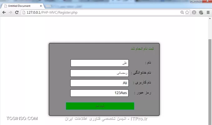  با سلام
یه صفحه ثبت نام درست کردم اینجوری بهتر متوجه کدها میشید .
اگه با DreamWeaver کار میکنید یه New Site بسازید و دو فایل بنام های Register.php , Check.php بسازید توی فولدر سایتتون و کدهای زیر توی فایل ها قرار بدید .

کد Register.php :
<php>
<!DOCTYPE html PUBLIC -//W3C//DTD XHTML 1.0 Transitional//EN http://www.w3.org/TR/xhtml1/DTD/xhtml1-transitional.dtd>
<html xmlns=http://www.w3.org/1999/xhtml>
<head>
<meta http-equiv=Content-Type content=text/html; charset=utf-8 />
<title>Untitled Document</title>
<script type=text/javascript src=JQuery.js></script>

<script type=text/javascript>
	
	$(function()
	{	
		$('#Error1').hide();		//a-zA-Z0-9
		$('#Error2').hide();		//Between6_16
		$('#OK').hide();			//OK
		
		$(#frm_reg).submit(function()
		{
			if($(#Pass).val().length >= 6 && $(#Pass).val().length <= 16)
			{
				$.post(Check.php,			
				{
					Pass : $(#Pass).val()
				}, function(data)
				{
					if(data == false)
					{
						$('#Error2').hide();
						$('#OK').hide();
						$('#Error1').show();
					}
					else
					{
						$('#Error2').hide();
						$('#Error1').hide();
						$('#OK').show();
					}					
				}, 'json');	
			}
			else
			{
				$('#Error1').hide();
				$('#OK').hide();
				$('#Error2').show();
			}
			
			return false;
		});
	});
</script>

<style type=text/css>

	#register
	{
		direction: rtl;
		width: 400px;
		border: 2px solid #333;
		background-color: #888;
		margin: 200px auto;
		border-radius: 5px;
		box-shadow: 0 0 11px #666;
		-moz-box-shadow: 0 0 11px #666;
		-webkit-box-shadow: 0 0 11px #666;
		-ms-box-shadow: 0 0 11px #666;
		-o-box-shadow: 0 0 11px #666;
	}
	#txt_lbl, #btn
	{
		padding: 0;
		list-style-type: none;
	}
	#txt_lbl
	{
		margin: 30px 30px 0 0;
	}
	#txt_lbl #Name
	{
		margin-right: 55px;
	}
	#txt_lbl #Family
	{
		margin-right: 4px;
	}
	#txt_lbl #User
	{
		margin-right: 12px;
	}
	#txt_lbl #Pass
	{
		margin-right: 16px;
	}
	#txt_lbl input
	{
		padding: 0 5px;
		border: 1px solid #000;
		width:200px;
		height: 25px;
	}
	#txt_lbl li
	{
		margin-bottom: 10px;
	}
	#btn
	{
		margin: 20px 0;
		text-align: center;
	}
	#btn input
	{
		margin-right: 30px;
		width: 250px;
		height: 28px;
		background-color: #090;
		border: 1px solid #999;
		font-size: 13px;
		font-weight: bold;
		color: #444;
	}
	#btn input:hover
	{
		cursor: pointer;
		color: #000;
		font-size: 14px;
		box-shadow: 0 0 11px #666;
		-moz-box-shadow: 0 0 11px #666;
		-webkit-box-shadow: 0 0 11px #666;
		-ms-box-shadow: 0 0 11px #666;
		-o-box-shadow: 0 0 11px #666;
	}
	
	#Error1, #Error2, #OK
	{
		margin: 10px 20px;
	}
	
	#Error1, #Error2
	{
		color: #930e00;
	}
	#OK
	{
		color: #286b00;
	}
	
</style>
</head>

<body>
    <form action=check.php method=post name=frm_reg id=frm_reg> <!--check.php-->
        <div id=register>
        	<div id=Error1>رمز عبور فقط میتوند شامل حروف یزرگ و کوچک و اعداد باشد</div>
            <div id=Error2>تعداد کاراکتر رمز عبور باید بین 6 تا 16 کاراکتر باشد</div>
            <div id=OK>ثبت نام انجام شد</div>
            <ul id=txt_lbl>
                <li>
                    <label>نام : </label>
                    <input id=Name name=Name type=text /><br />
                </li>
                <li>
                    <label>نام خانوادگی : </label>
                    <input id=Family name=Family type=text />
                </li>
                <li>
                    <label>نام کاربری : </label>
                    <input id=User name=User type=text />
                </li>
                <li>
                    <label>رمز عبور : </label>
                    <input id=Pass name=Pass type=text />
                </li>
            </ul>
            <ul id=btn>
                <li>
                    <input id=btn_reg name=btn_reg type=submit value=ثبت نام />
                </li>		
            </ul>
        </div>
    </form>
</body>
</html>
<php>

کد Check.php :
<php>
<?php
	
	if(!isset($_POST[Pass]))
	{
		echo value is empty;
		return;
	}
	else
	{
		$pass = $_POST[Pass];
	}

	$chrList = '/\A[a-zA-Z0-9]+\z/'; 
	if(preg_match($chrList, $pass))
	{
		echo json_encode(true);
	}
	else
	{
		echo json_encode(false);
	}
<php>
کدی که چک میکنه رمز عبور باید بین 6 تا 16 کاراکتر باشه، توی فایل register.php نوشته شده (خط 18)
کدی که چک میکنه رمز عبور فقط باید از حروف یزرگ و کوچیک و عدد تشکیل بشه، توی فایل check.php نوشته شده .
این فایل رو هم دانلود کنید و بزارید توی فولدری که این دو فایل قرار دارن . (فایل JQuery) 
|JQuery Download::http://www.mediafire.com/download/d5vw5ar00sxw0ry/JQuery.js|
خروجی :
||http://web.tosinso.com/files/get/4f382137-ae96-4288-aee5-794bbd6e5298||
||http://web.tosinso.com/files/get/40dc0cb3-2289-4239-958d-87853802c9f8||
||http://web.tosinso.com/files/get/997fd3e9-666d-494e-83a2-fbaaa007b2cb||

