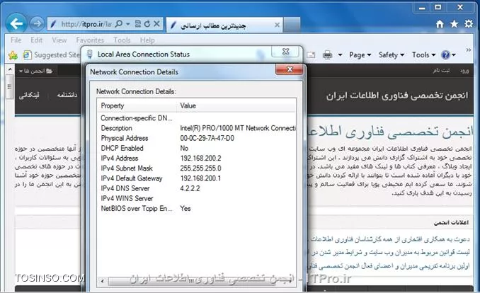 ابتدا به اینترفیس ها ip  می دهید
در این مثال ether1 به مودم adsl با ip 192.168.1.2/24
ether2 به کامپیوتر 1 متصل است ip 192.168.100.1/24
ether3 به کامپیوتر 2 متصل است ip 192.168.200.1/24

||http://network.tosinso.com/files/get/72aa67d3-fd71-414d-a6a6-40a1fd9efee8||
در قسمت route باید یک default route ایجاد کنید اگر از مودم adsl آی پی می گیرد خودبه خود ایجاد می شود

||http://network.tosinso.com/files/get/6826dd16-acc8-40d3-ba35-531a8121d186||

سپس nat ها را ایجاد  کنید
||http://network.tosinso.com/files/get/d66253df-f113-4b6b-b119-ef6b29042b6b||
action را نیز تنظیم کنید

||http://network.tosinso.com/files/get/fd582251-82dc-4661-9b10-ddc1e1fa5f77||
 
سیستم ها را تست می کنیم

||http://network.tosinso.com/files/get/75a50599-1948-45d9-b4eb-d142854b0405||
||http://network.tosinso.com/files/get/5142163e-ccf9-4582-8ae1-7ca3cc6cf5cc||
