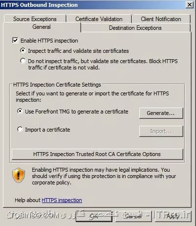 تصویر دوم : فعال کردن HTTPS Outbound Inspection در TMG