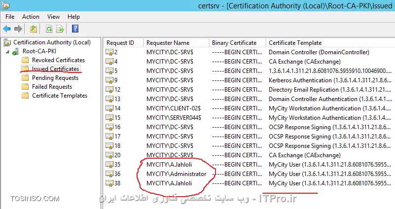 آموزش جامع PKI در مایکروسافت و Active Directory Certificate Services : قسمت ششم