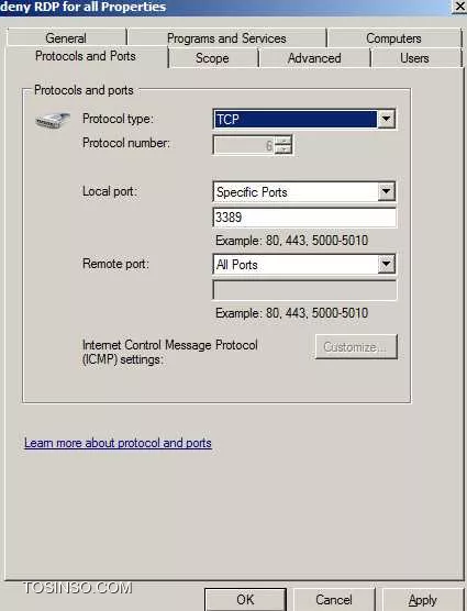 سلام 

دوستان برای بستن پورت RDP در ویندوز سرور 2008R2 برای یک آی پی خاص من تنظیمات را درست انجام میدم ولی کار نمی کنه برام :

||https://tosinso.com/files/get/636e371e-b2b7-4752-92c7-7cbf01bab69d||

||https://tosinso.com/files/get/446c9ab4-6a30-4382-a983-018416d70838||

||https://tosinso.com/files/get/533d4ee2-ff15-4886-83e2-346f0e066119||




