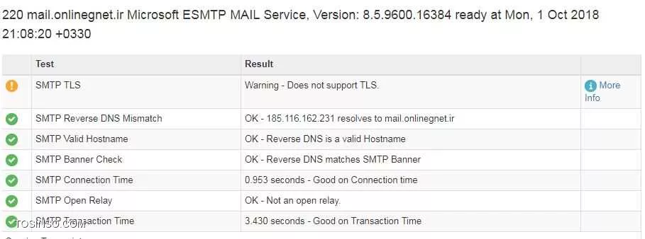 با سلام به همه ی itpro های عزیز
یک vps  خریداری کردیم
smtp سرور و راه اندازی کردیم
تمامی رکوردهای مورد نیاز میل سرور که در اسپم نشدن دخیل هستند رو به درستی و صحیح ایجاد کردیم :
از کجا می دونیم صحیح هستند : در سایت mxtoolbox در بخش تست smtp server
تمام موارد و تک تک رکوردها رو چک کردیم مشکلی ندارند !
تصاویر ضمیمه رو ببینید لطفا
رکوردهای A - ptr - DKIM-DMARC
ایجاد شده اند
هیدر RAW Email از یاهو :
<xml>
X-Apparently-To: adel_hossienpour@yahoo.com; Mon, 01 Oct 2018 08:34:01 +0000
Return-Path: <HarswareAdel@onlinegnet.ir>
X-YahooFilteredBulk: 185.116.162.231
Received-SPF: pass (domain of onlinegnet.ir designates 185.116.162.231 as permitted sender)
X-YMailISG: nFoPfNYWLDtUESreJ6JQnZcvM.JcUOy9p1qdYrmIqDyNc8sg
 EyWdiJQ6NuKyPk_xmE4SBmDbCRJZywKL.k4UzfU3C4u7qVPquodO7bR25Xxy
 f.a18.V7hE9vQaQMR0y2QUBmXnj9kuRKgDzzgojXmPilcD2_DqU6c5wvs9sK
 u_FF6Q9Ko2xbAnLkhBeucjIZuomxqdi_5dOsPH94yK7uoXVEBoYyuijb0Mnd
 ewfxd4FxjyQv46ei0z7zIFXC60aBz5ue3QfXjhT53.UI11U.zWZWTXu7DhUE
 4t.5FPAYq4hn3XqzZNKAkWT2e28o5rm93xeTmDXyGI9B.4ommCPHUPh2DnPr
 FBP8Ej5tHFAmr_fYkNe8HorajgIMGGszTuWyw0.DLelfvuKR1xxGqhskq9Ya
 HBJBhO.ghdWP.VnJW2r8uKs.TPebWKQGJUaaxcPJ3YPP8m9wkhkkdOAcLsHN
 NEK4Mm3xrGidhWeyrUMUOg55sur7pFLfELOfm_fu1U5fzs62LJnAyT6b0BA_
 NAmV8z9mpx8hTiy2H65Htwwalp8HBXkJEE1W915mFaPPP1srX0M4tjX9n9m8
 7J8zZ22nxAXak.cPQwfe0ruMFsdaKOgLHn.t3d96J5SMTu05z5MWgb19.5G1
 MDJ7D52KfKXfrKl84NX5GT2VvmylW0kUBdSrvgvv8RIBGhWM9ByPKDrn8Qsr
 IIcvO.JDJ03VwFVAWJzlRY6X24Y1ESeiv6COhauR2C33asK9iu3R75mo45jM
 hjXCT9LUwSSj9nNAyjMnRaycJ0cN7.zhD68D411nO_Nx0apZYlxeSHmrJhjt
 QfKTh3P66r8vqx56.D3LEZ8GqZCdP6ppWHvojopvzthC6Z3MPPvPOQ.rTWHt
 X98NdAE-
X-Originating-IP: [185.116.162.231]
Authentication-Results: mta4472.mail.gq1.yahoo.com  from=onlinegnet.ir; domainkeys=neutral (no sig);  from=onlinegnet.ir; dkim=neutral (no sig)
Received: from 127.0.0.1  (EHLO mail.onlinegnet.ir) (185.116.162.231)
  by mta4472.mail.gq1.yahoo.com with SMTP; Mon, 01 Oct 2018 08:34:00 +0000
Received: from WIN-EJCFGSELCJO ([185.116.162.231]) by mail.onlinegnet.ir with Microsoft SMTPSVC(8.5.9600.16384);
	 Mon, 1 Oct 2018 20:43:24 +0330
MIME-Version: 1.0
From: HarswareAdel@onlinegnet.ir
To: adel_hossienpour@yahoo.com
Date: 1 Oct 2018 20:43:24 +0330
Subject: Adel Hosss PC Release
Content-Type: text/plain; charset=us-ascii
Content-Transfer-Encoding: quoted-printable
Return-Path: HarswareAdel@onlinegnet.ir
Message-ID: <WIN-EJCFGSELCJOOq5T00000008@mail.onlinegnet.ir>
X-OriginalArrivalTime: 01 Oct 2018 17:13:24.0555 (UTC) FILETIME=[0FD581B0:01D459AA]
Content-Length: 26

Hi Adell OK that my body

<xml>

||https://tosinso.com/files/get/1abf1802-998d-42cf-bb50-537e830aa79b||
||https://tosinso.com/files/get/8e6d03f7-a062-4aa4-9324-6a4b8a9cbf5e||
||https://tosinso.com/files/get/fe645aa0-f2c5-45a6-9f5f-0ca7b381f1bc||
||https://tosinso.com/files/get/541298a5-6717-4a7c-aaec-d262344a7ff6||
||https://tosinso.com/files/get/259e7a10-105c-46c3-a9ff-b2180b309d64||
