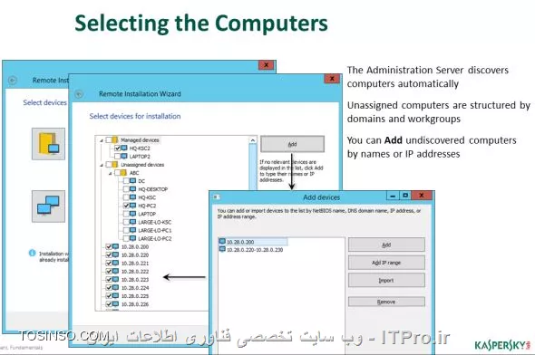 نصب کسپراسکی  و کشف کلاینت ها 