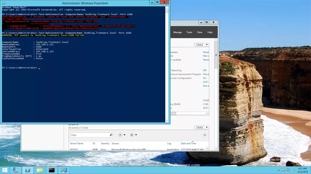 با سلام خدمت تمامی مهندسی 
ممنون میشم راهنمایی کنید
دوستان من بر روی Vmware  خوردم یک ویندوز سرورو 2016 دارم که ان را AD کردم من  که انتی ویروس مخصوص خود ماکروسافت رو خاموش می کنم وقتی دوباره بر می گردم می بینم که دوباره  روشن شده است دلیلش چی میتونه باشه؟؟؟ یعنی تو این عکس پاین من همه رو میزارم روی off  بعد چند  لحظه که بر میگردم on  می شود
||https://tosinso.com/files/get/78cccd27-8cc4-46cb-bff6-6cb9b1198bc4||
 
یکی سوال دیگه دوستان من بر روی سرورو 2016 خودم که AD  هست حتی فایروال رو هم خاموش میکنم و هم در فایروال قوانین جدید اضافه میکنم همه در قسمت ارسال و هم در قسمت دریافت که اجازه تبادل اطلاعات را در پورت 1688 را می دهد و همین کارها را در سرور 2012 هم میکنم ولی به هیچ عنوان تست ارتباط در پورت 1688 true  نمی شود!! 
لطف میکنید اگه وقت بزارید و راهنمایی کنید
||https://tosinso.com/files/get/56da0347-4c50-48d4-9706-1066343bd298||