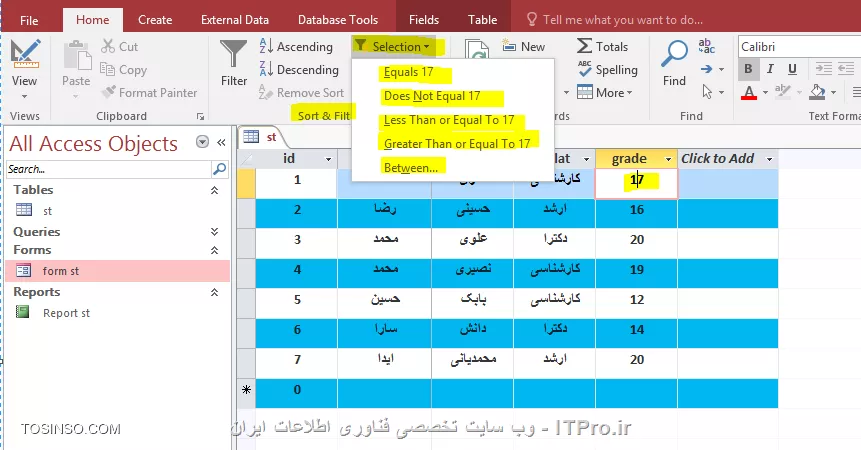 آموزش اکسس 2016 (Access) قسمت 10 :  کار با جداول 