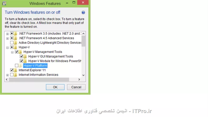 با عرض سلام به دوستان.
من در ویندوز 8.1 ، hyper-v را فعال کردم ولی در Action گزینه New نمیاره که ماشین Create کنم!!
ویندوزمم 64 بیتی هست||http://tosinso.com/files/get/c3fb160b-1b66-4b78-9fbe-06d3b40fa323||||http://tosinso.com/files/get/5a055b7b-a949-402b-9e6c-e45cb7595591||