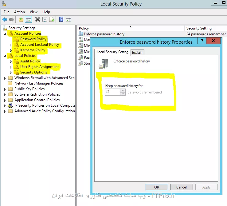 لطفا دوستان راهنمایی ام کنید
این هم تصویر لوکال سکریتی پالیسی من...دوستان زودتر راهنمایی کنید ممنون میشم..سرچ زیاد کردم نفهمیدم چه کار باید کنم

||http://network.tosinso.com/files/get/5ae90cd5-2da2-4302-9210-257e6f9b36e4||