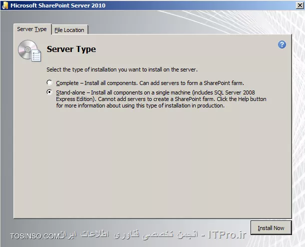 آموزش گام به گام نصب شيرپوينت آموزش نصب SharePoint