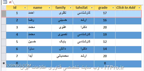 آموزش اکسس 2016 (Access) قسمت 10 :  کار با جداول 