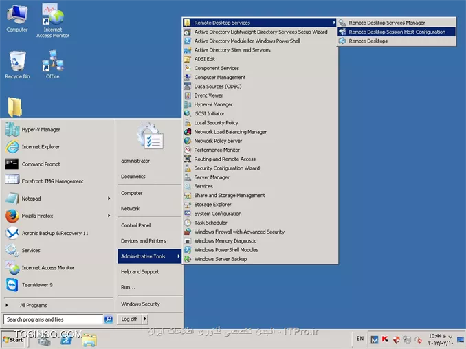 با سلام
دوست عزیز شرکت مایکروسافت دو حالت برای سرویس ریموت تعریف کرده 1-Administration Mode   2- Application Mode
حالت Administration  دارای محدودیت بوده و سه کاربر بیشتر نمی توانند به سرور ریموت بزنند.
از ویندوز 2003 به بعد این مد در سرورها فعال است.
در ویندوز 2008 برای اینکه بتوان امکان ریموت شدن سه کاربر رو فعال کرد بصورت زیر عمل کنید.

1- ابتدا در مسیر زیر گزینه Remote Desktop Session  Host Configuration را انتخاب 
||http://network.tosinso.com/files/get/623eb215-65f3-4932-ba6f-0e867cb51f5c||

2- سپس در پنجره زیر تیک Redistrict each user ... رو بردارید
||http://network.tosinso.com/files/get/c5cdfe8d-5a96-478a-9df3-8fb0642b567b||