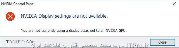 سلام ، وقت بخیر
من کارت گرافیکم Nvidia GeForce GTX 750 TI هستش
یک کارت گرافیک آنبرد Intel(R) HD Graphics 530 دارم
میخوام کنترل پنل کارت گرافیک Nvidia رو باز کنم این ارور رو میده :
||https://tosinso.com/files/get/63bcf6ea-4a5f-4ed2-bb25-cb5b1929d102||
الان مانیتور به پورت وی جی ای وصل شده و تصویر داخل ویندوز کیفیت خوبی داره اما واسه اجرا بازی PES اصلا کیفیت نداره و کارت گرافیک Nvidia رو نمیشناسه و از کارت گرافیک آنبرد استفاده میکنه.
تنها در صورتی که کارت گرافیک Nvidia رو شناخت که از تبدیل DVI به VGA استفاده کردم اما این بار که این کارو کردم کارت گرافیک Nvidia رو شناخت اما صفحه خیلی مات شد.
درایور کارت گرافیک کامل نصب شده و آپدیت هم شده.
لطفا کمک کنین ، ممنون