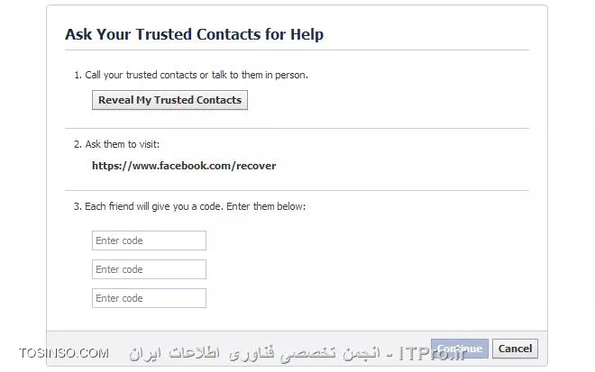 چطور رمز عبور فراموش شده فیس بوک را به کمک دوست مورد اعتمادمان و  بازیابی کنیم؟