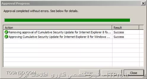 در دو قسمت قبلی مقاله به شرح تعاریف مربوط به WSUS پرداختیم و انواع آپدیت های ارائه شده توسط شرکت مایکروسافت و نیز نصب کنسول WSUS را قدم به قدم با همدیگر مرور کردیم  و باکنسول مدیریتی WSUS و  چگونگی دریافت و مدیریت آپدیت توسط این کنسول آشنا شدیم  .حال در قسمت پایانی نحوه عضویت کامپیوتر ها به این سرور و تنظیمات گروپ پالسی را برای کلاینت ها دنبال کرده و در نهایت به تایید و توزیع آپدیت ها در محیط شبکه می پردازیم.

!!! عضویت  و تنظیمات کلاینت ها در WSUS سرور

برای عضویت کامپیوتر ها در WSUS سرور آسان ترین راه استفاده از تنظیمات گروپ پالسی می باشد . اگر کامپیوترها عضو دومین باشند ،یک GPO ساخته و آن را به دومین لینک می دهیم و یا اینکه در کنسول Active Directory Users & Computers  یک OU   می سازیم و کامپیوتر های عضو دومین را به آن منتقل کرده  و یک GPO  ایجاد و به آن لینک می دهیم و تنظیمات WSUS سرور موجود در گروپ پالسی را برای آن انجام می دهیم . در بخش Computers کنسول WSUS نیز می شود ، یک گروه ایجادکرده و آن را به گروپ پالسی معرفی کنیم تا کامپیوتر هایی که عضو WSUS  سرور می شوند ، با اعمال شدن تنظیمات گروپ پالسی برای کامپیوتر ها ، به جای اینکه به صورت پیش فرض در گروه Unassigned Computer قرار بگیرند مستقیما پس از عضویت ،به گروهی که ساختیم منتقل شوند. برای ایجاد یک گروه جدید تنها کافیست در کنسول WSUS به قسمت Computers  رفته و روی زیر گره All Computers  کلیک و گزینه Add computers Group  را انتخاب کنیم. مراحل طی شده در تصویر زیر نمایش داده شده است .

||http://network.tosinso.com/files/get/8e96f9f9-7a0e-454a-8b45-86a0887c0b15||

پس از ساخت گروه به باید کاری کنیم تا کامپیوترها از تنظیمات گروپ پالسی تبعیت کنند به همین منظور با کلیک روی گره Option  در کنسول گزینه آپشن Computers  را در پنل وسط صفحه انتخاب و گزینه Use Group Policy or registry settings on computers  را مارکدار می کنیم .پیشتر توضیح مربوط به این قابلیت در بخش بررسی آپشن های  WSUS عنوان شده است.

||http://network.tosinso.com/files/get/a5ce1c36-6d94-43ed-8a0c-8eb80943587e||

حال که پیش نیازهای تنظیمات گروپ پالسی را فراهم کردیم برای انجام تنظیمات در Group policy management editor به مسیر زیر می رویم :

<c#>
Computer Configuration  => Administrative Templates => Windows Components  => Windows Update
<c#>

در قسمت Windows Update  تنظیمات مربوط به WSUS قرار دارد در این مقاله ما به مهم ترین این تنظیمات اشاره می کنیم .

||http://network.tosinso.com/files/get/93fa1925-9f58-4f4c-adb9-f0ea49b70541||

در جدول بالا تنظیماتی که باید در گروپ پالسی انجام شوند لیست شده است .در توضیحات این تنظیمات همراه با تصاویر مربوط به آنها مشاهده می کنیم  :

!!!! Configure Automatic Updates

فعال کردن این پالسی آپشن  هایی را در اختیار ما قرار می دهد  که باید یکی از این آپشن ها را انتخاب کنیم در زیر  به شرح هر کدام از این قابلیت ها می پردازیم :

* *2- Notify for Download and notify for install:* اطلاع رسانی سرور قبل از دانلود آپدیت ها و نیز پیش از نصب آنها
* *3-Auto download and notify for install:* تنظیمات پیش فرض ، دانلود اتوماتیک آپدیت ها و نیز اطلاع رسانی زمانیکه آپدیت ها آماده برای نصب هستند 
* *4-Auto download and schedule the install:* دانلود اتوماتیک آپدیت  ها و نصب آنها طبق یک برنامه ی ویژه ی زمانی . اگر این آپشن را انتخاب کنیم باید روز و ساعت مورد نظر را نیز برای جستجوی آپدیت ها و نصب آنها مشخص کنیم .
* *5-Allow local admin to choose setting:* این آپشن به ادمین های لوکال اجازه می دهد که پیغام های آپدیت اتوماتیک را دریافت کرده و آنها را نصب کنند ، انتخاب این گزینه قابلیت برنامه ریزی زمانی برای نصب آپدیت ها را در اختیار ادمین لوکال قرار می دهد.باید بخاطر داشت که ادمین لوکال اجازه ی غیر فعال کردن Automatic update  را ندارد.

||http://network.tosinso.com/files/get/577735b6-403a-49e5-aff9-95f2a6db178d||

!!!! Specify intranet Microsoft Update service location

در این قسمت آدرس  WSUS سرور را وارد می کنیم تا سایر کامپیوتر ها بتوانند برای دریافت آپدیت ها به جای برقراری ارتباط با سایت مایکروسافت  از یک  سیستم بروز رسانی مرکزی داخلی  موجود در  شبکه ی  سازمان بهره گیرند.در این پالسی باید نام دو سرور را معرفی کنیم : 

* *Set the intranet update service for detecting updates:* در این بخش آدرس و نام  سروری را عنوان می کنیم که وظیفه ی تشخیص و دانلود آپدیت ها را بر عهده دارد.
* *Set the intranet Statistics server:* برای این قسمت نیز نام سروری را مشخص می کنیم که کلاینت ها اطلاعات مربوط به نصب آپدیت ها را به آن گزارش می دهند.
در بیشتر موارد یک سرور این دو وظیفه را بر عهده دارد. در اینجا نیز ما نام یک سرور را به دو بخش عنوان شده معرفی می کنیم .

||http://network.tosinso.com/files/get/1de33e10-d065-4fd6-afb4-2e0aeaa148ad||

!!!! Automatic updates detection frequency
برای پرسش کلاینت ها از WSUS سرور در مورد در دسترس بودن آپدیت ها  یک فاصله زمانی را  مشخص می کند  بصورت پیشفرض برای این پالسی تعریف شده که کلاینتها برای این منظور هر 22 ساعت یکبار با سرور ارتباط برقرار کنند. در اینجا ما این زمان را به 12 ساعت تغییر داده ایم .باید بخاطر داشته باشیم که این پالسی در صورتی موثر است که Specify intranet Microsoft Update service location را Enable  کرده باشیم .

||http://network.tosinso.com/files/get/1a3cd326-8e74-4867-9fbe-a6f7a786c4ed||

!!!! Allow non-administrators to receive update notifications
  فعال کردن این پالسی باعث می شود تا علاوه بر یوزر های ادمین ،کاربران دیگر نیز پیغام مبتنی بر نصب آپدیت را دریافت کرده و بتوانند آپدیت ها را نصب کنند .

||http://network.tosinso.com/files/get/9674e965-6e36-4407-b67f-33caa1a0f901||

!!!! Enable client-side targeting
 فعال کردن این پالسی شرایطی را فراهم می آورد تا کامپیوتر ها به هنگام برقراری ارتباط با WSUS سرور به جای اینکه در قسمت Unassign computer قرار بگیرند به Computer Group  ای که پیشتر ساختیم و نام آن را به این بخش معرفی کردیم ،منتقل شوند و WSUS سرور نیز آپدیت ها را برای این گروه ها Deploy  کند.همچنین این پالسی موجب شده که تمامی تنظیماتی که در GPO انجام داده ایم ،تنها به گروه ذکر شده در این بخش اعمال شوند. باید توجه داشت که این تنظیم در صورتی کارایی دارد که پالسی Specify intranet Microsoft Update service location  فعال باشد اگر چندین گروه برای کامپیوترها در WSUS سرور ایجاد کرده باشیم در صورتی که بخواهیم تنظیمات صورت گرفته به تمامی این گروه ها اعمال شوند، در این بخش می توانیم نام این گروه ها مشخص کنیم باید توجه داشت که نام گروه ها در این پالسی باید با نماد سمی کالن یا همان نقطه ویرگول از یکدیگر تفکیک شوند.

||http://network.tosinso.com/files/get/da63b92b-ddad-4d1d-acc5-88beb8ea5b7c||

پس از انجام تنظیمات گروپ پالسی و اعمال شدن آنها به سرور و کلاینت های عضو دومین ، مجددا به سراغ کنسول WSUS می رویم . در پنل سمت چپ ، گره یComputers  را باز می کنیم . همانگونه که در تصویر زیرمشخص است کامپیوترها به صورت اتوماتیک در گروهی که ایجاد کردیم قرار گرفته اند .

||http://network.tosinso.com/files/get/a48d380c-2c15-438d-ba88-a8ddeab7374c||

پس از انجام تنظیمات گروپ پالسی و عضویت کلاینت ها در WSUS  سرور، حال نوبت به نصب متمرکز آپدیت ها می رسد.  در این بخش به بررسی شیوه ی مرور وضعیت آپدیت ها و کامپیوتر ها و نیز مدیریت و نصب متمرکز آپدیت ها تحت شبکه می پردازیم.پس از عمل Synchronization ، آپدیت های دریافتی در قسمت Updates قرار می گیرند. همچنین انتخاب گزینه Updates در کنسول WSUS ،با نمایش یک overview   از انواع آپدیت ها در صفحه ،یک راه سریع برای آگاهی از وضعیت آپدیت ها در محیط شبکه برای ما فراهم می آورد. برای بدست آوردن اطلاعات بیشتر در رابطه با جزئیات آپدیت ها از زیر گره های گزینه Updates  (نوع آپدیت ها )بهره می گیریم با کلیک روی هر کدام از انواع آپدیت ها ، لیست آپدیت های دانلود شده ی  آن نمایش داده می شود .برای تحلیل وضعیت آپدیت ها باید از تعاریف مربوط به وضعیت آپدیت ها و نیز تصدیق آنها آگاهی داشته باشیم .

!!!! انواع Status  های تعریف شده برای آپدیت ها

*failed:* معرف آپدیت هایی است که بهنگام تشخیص و نصب آنها توسط کامپیوتر ، خطا رخ داده است.
*needed: *بدین معنیست که آپدیت سازگار با کامپیوتر و مورد نیاز آن است بنابراین باید نصب شود.
*Update Install / not applicable: *بیانگر تعداد آپدیت هایی است که روی سیستم نصب شده اما قابل اجرا شدن نیست .مثلا نصب آپدیت های یک نرم افزار روی سیستم، در صورتی که  این نرم افزار در سیستم موجود نیست، بنابر این این آپدیت قابلیت اجرا ندارد.
*no status: *معمولا بیانگر این مطلب است که از زمانی که WSUS سرور آپدیتی را Synchronize  کرده ، هیچ کامپیوتری برای دریافت و نصب آن با WSUS سرور ارتباط برقرار نکرده است 
علاوه بر موارد ذکر شده ،WSUS سرور از ترکیبی از وضعیت آپدیت ها مثلا Failed or Needed, Installed/Not Applicable, No Status برای مشخص کردن وضعیت آپدیت های موجود بهره می گیرد.

!!!! انواع تائیدیه(Approvals) برای آپدیت ها
پس از اینکه آپدیت ها توسط WSUS سرور دریافت شدند بصورت اتوماتیک برای ارتباط با کامپیوتر های عضو WSUS سرور اسکن می شوند با این حال قبل از Deploy شدن آپدیت ها در شبکه برای نصب ، باید آنها را به صورت دستی Approve و تایید کرد. انتخاب هر کدام از گزینه های ذکر شده در زیر برای WSUS سرور تعریف می کند که چه رفتاری با آپدیت ها داشته باشد.

*Approved: * آپدیت های دانلود شده ،برای نصب تائید شده اند.
*Unapproved:* جهت عدم تائید آپدیت ها برای نصب از این گزینه استفاده می کنیم ، اما آپدیت مذکور در لیست پیش فرض آپدیتها باقی خواهد ماند.
*Declined:*انتخاب این گزینه باعث می شود که آپدیت به کلی از لیست آپدیت ها حذف شود ، بنابراین WSUS سرور قادر نخواهد بود این آپدیت را برای ارزیابی و نصب به کامپیوتر ها عرضه کند.

همانطور که  پیشتر ذکر کردیم در زیر گره Update  انواع آپدیت ها نمایش داده شده است که مراجعه به آنها شرایط را برای بررسی آپدیت هایی که قصد Deploy  کردن آنها را داریم ، فراهم می کند.بعنوان مثال با استفاده از بخش Critical Update  می توانیم مروری بر آپدیت های حساس داشته و آنها را Deploy  نماییم.  اگر روی قسمت All Update  کلیک کنیم و از منوی کشویی موجود در صفخه ) منوی Approval) گزینه Unapproved را انتخاب کرده و سپس رویRefresh  کلیک کنیم ،لیستی از آپدیت های تایید نشده ی آماده برای Deploy  شدن برای ما نمایش داده خواهد شد. 

||http://network.tosinso.com/files/get/161382fd-7fc1-443f-9104-05eb2dc4f4b6||

با کلیک روی هر کدام از آپدیت ها و هایلایت کردن آنها اطلاعات و جزئیات  بیشتر در مورد آن آپدیت ،  در بخش پایین پنل میانی کنسول ظاهر می شود.

||http://network.tosinso.com/files/get/fd1ced94-489e-4383-88bd-52f18838364f||

پس از دریافت لیست آپدیتها از سایت مایکروسافت و بررسی وضعیت آنها برای deploy  شدن در شبکه نوبت به فراهم آوردن شرایط لازم برای دریافت آپدیت ها توسط کامپیوتر های تحت شبکه می رسد.  باید در نظر داشت که Deploy کردن آپدیت ها در شبکه بصورت متمرکز ممکن است مشکلاتی جدی برای شبکه ایجاد کند و بهتر است که پیش از دریافت آپدیت ها توسط کاربران شبکه ، این آپدیت ها در یک محیط تست روی چند سیستم که همانند سیستم های موجود  در سازمان هستند ، آزمایش شده و در صورت عدم بروز مشکل در کل شبکه Deploy شوند. برای این منظور  باید  علاوه بر Computer group  در نظر گرفته شده برای کامپیوتر های تحت شبکه ، یک Computer group  هم  برای کامپیوتر هایی که قصد تست کردن آپدیت ها را روی آنها داریم (در اینجا ITPro-Test Lab ) را ایجاد کنیم . در کنسول  Active Directory users & computers  نیز دو OU  یکی برای کامپیوتر هایی که برای تست عضو دومین شده اند  و دیگری برای کامپیوترهای شبکه ایجاد می کنیم  و به هرکدام GPO  لینک داده و تنظیمات مربوط به Windows update را روی آنها اعمال می کنیم  .  تصویر زیر طرح مورد نظر ما برای توزیع آپدیت ها در شبکه را نمایش می دهد. 

||http://network.tosinso.com/files/get/36fa9c96-de52-4269-a97f-1aeaf0ec5a1d||

برای نصب آپدیت ها تنها کافیست در کنسول WSUS به بخش Updates رفته و زیر گره ی All Updates  را باز کنیم .در پنل میانی که لیست آپدیت ها در آن موجود است روی آپدیت مورد نظر کلیک کرده و گزینه Approve  را انتخاب کنیم . پس از آن پنجره ای باز می شود که لیست تمامی Computer Group های موجود را در بر دارد روی Computer Group  ای که می خواهیم آپدیت را برای آن نصب کنیم کلیک کرده و گزینه Approve for install  را انتخاب می کنیم .

||http://network.tosinso.com/files/get/d06ba812-7448-499f-a686-ec4509eeef9e||

در نتیجه فرایند Approve  شدن آپدیت آغاز می شود .پس از تایید موفیت آمیز آپدیت روی گزینه Close  کلیک می کنیم .

||http://network.tosinso.com/files/get/643e48f3-2c64-4e82-9177-e76aedab8a29||

بدین ترتیب آپدیت ها توسط کامپیوتر هایی که عضو Computer Group  انتخاب شده هستند دریافت می شوند . کامپیوتر ها تا زمانیکه برای نصب آپدیت در پالسی ها تعیین کردیم ، در انتظار برای نصب آپدیت باقی می مانند و در زمان معین شده به نصب آپدیت می پردازند .پس از نصب آپدیت کامپیوتر کلاینت Reboot  خواهد شد.
*نکته:* از آنجایی اکثرسازمانها در ایران از ویندوز های کرک شده و غیر ارجینال استفاده می کنند باید مراقب باشیم که آپدیت های مربوط به اکتیویت ویندوز ها Approve  نشوند در غیر اینصورت ویندوز های سازمان  دچار مشکل می شوند. دو شمار کد برای اکتیویت آپدیت ها موجود است که باید از نصب این دو آپدیت جلو گیری کنیم به این آپدیت ها اصطلاحا WGA می گویند که مخفف عبارت Windows Genuine Advantage  می باشد .(هر آپدیت یک شماره ی کد مشخص با پسوند KB به معنی Knowledge Base دارد ).شماره ی KB971033  برای  Activation Update ویندوز 7 و شماره ی KB905474 برای ویندوز  XP می باشد.پس از اینکه آپدیت ها روی کامپیوتر های مورد آزمایش نصب شدند .در صورت اطمینان از عدم بروز خطا و ایجاد اختلال، می توانیم با خیالی آسوده آپدیت ها را در شبکه Deploy کنیم . بنابراین تمامی مراحل ذکر شده برای Approve  و نصب آپدیت را برای Computer Group  در بردارنده کامپیوتر های موجود در شبکه نیز انجام می دهیم . 

نویسنده: مریم حیات رمضانی
منبع : |جزیره سرویس های شبکه مایکروسافت وب سایت توسینسو::https://tosinso.com/microsoft|
هرگونه نشر و کپی برداری بدون ذکر منبع دارای اشکال اخلاقی می باشد 