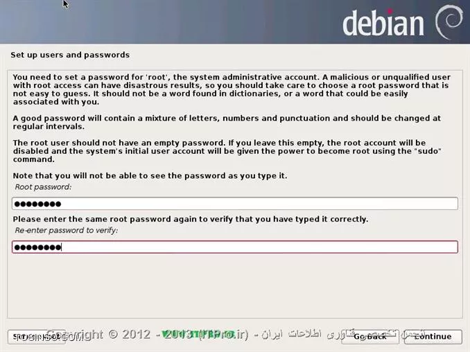 انتخاب رمز عبور برای کاربر root در لینوکس