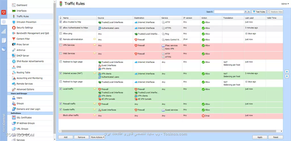 kerio control - rule