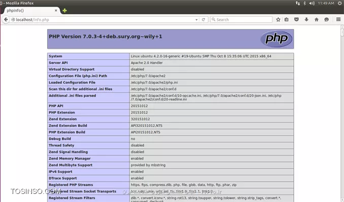 نمایش اطلاعات PHP7 - phpinfo()
