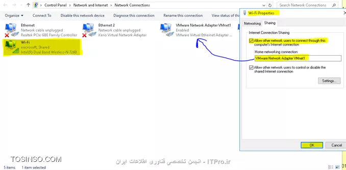 سلام 

برای دادن اینترنت باید به این روش عمل کنید چون اگر روش های دیگر را امتحان کنید ممکن است ارتباطتان را با VPS از دست بدید 

شما باید کارت  شبکه virtual machine  هاتون رو بر host only  بگذارید و روی کارت شبکه external شبکه که اینترنت دارد راست کلیک کنید و اینترنت آن را با کارت شبکه vmnet01 که کارت شبکه Host only شما برای host شماست به اشتراک بگذارید 
چون شما Ip  valid دارید و اگر بر روی bridge یا nat بگذارید حتما باید Ip هم رنج کارت شبکه external  داشته باشد 

1- ||http://virtualization.tosinso.com/files/get/dd033b19-63ee-4ac8-a4f6-dd9f70ebfbcb||


2- ||http://virtualization.tosinso.com/files/get/91e59617-0671-4848-89d4-dfa846901074||


3- ||http://virtualization.tosinso.com/files/get/668b7e0f-60a6-4972-947f-2220bbe62806||


و برای اینکه بتوانید از دور به صورت مستقیم با virtual machine های داخل host خود ارتباط داشته باشید میتوانید از VPN استفاده کنید و بر روی Host از VPN+route استفاده کنید 


و پیشنهاد میکنم اول تمام این مراحل را تست کنید و بعد اقدام به پیاده سازی بر روی VPS خودتون بکنید 
