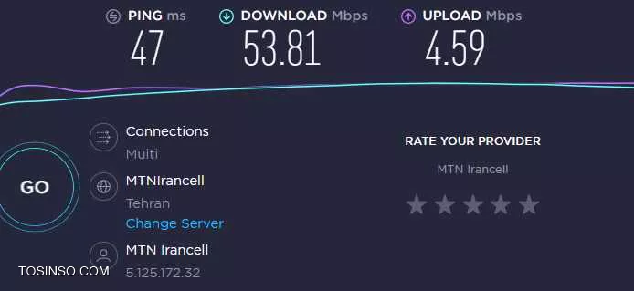 تست سرعت مودم td lte