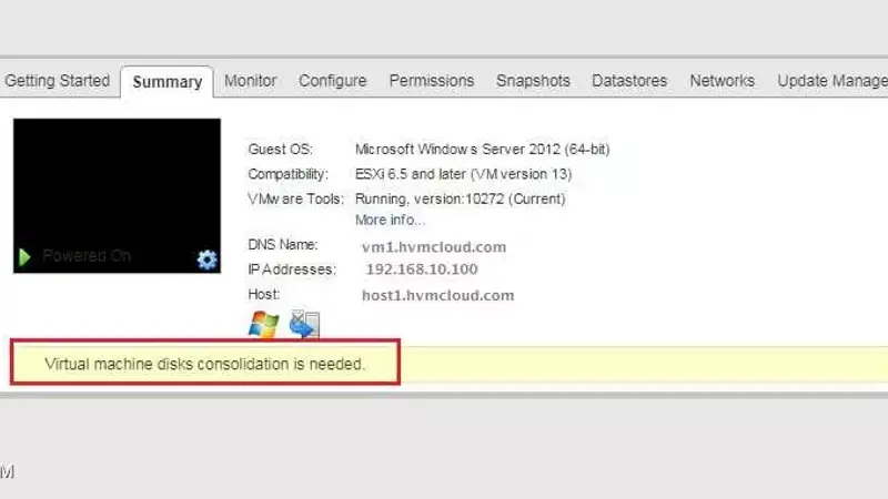 آموزش رفع خطای Virtual machine disks consolidation is needed