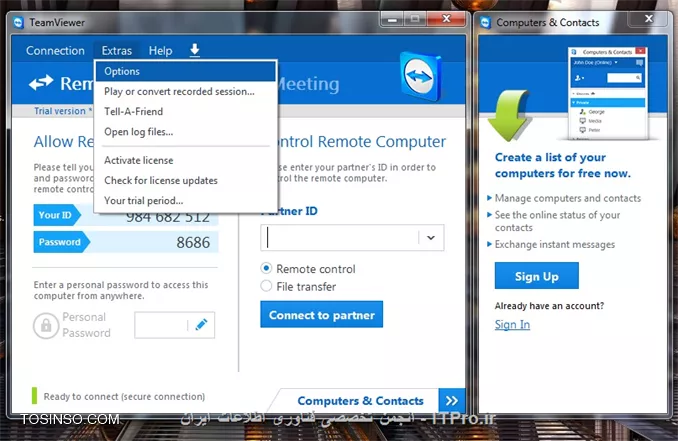 ریموت دسکتاپ از طریق TeamViewer بدون اینترنت ( در شبکه داخلی Lan )