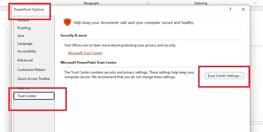بررسی تنظیمات پاورپوینت