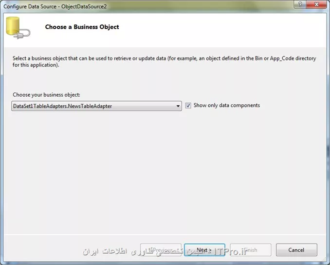 سلام دوستان خسته نباشید
<center>
||http://tosinso.com/files/get/8feb93ef-2f61-4292-9cc5-0bdd55a8478e||
<center>

<center>
||http://tosinso.com/files/get/68b91468-db84-4603-8b61-38903a25eeac||
<center>

<center>
||http://tosinso.com/files/get/21e02965-9285-42e4-ac05-27a6555809bb||
<center>
من از کنترل GridView  برای نمایش اطلاعات جدولم استفاده کردم منتها مطابق تصاویر فوق در مرحله Define Data Method دکمه Next غیرفعال شده و من میخام به مرحله زیر بروم.لطفا منو به صورت کامل راهنمایی بفرمایید-چجوری می توان به مرحله زیر دسترسی پیداکرد.

<center>
||http://tosinso.com/files/get/5a4a7ee3-53f4-427b-bf97-139003d4b72c||
<center>

