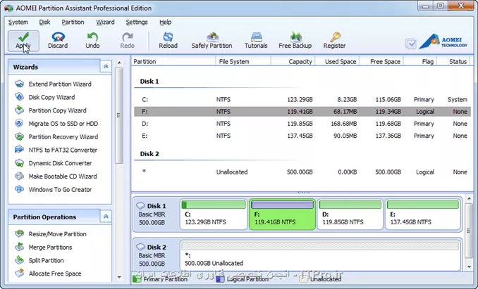 با استفاده از برنامه Partition Magic یا AOMEI Partition Assistant Professional شما می تونید بدون از دست دادن اطلاعاتتون اقدام به ایجاد یا تغییر سایز پارتیشن کنید.
در زیر مراحل رو گام به گام و با استفاده از برنامه AOMEI Partition Assistant Professional میذارم تا کامل متوجه پروسه بشین.

<center>
||http://network.tosinso.com/files/get/e0245c47-5070-4bce-a4dc-471225399d28||
||http://network.tosinso.com/files/get/db506af4-4c29-4a57-94af-e37b81dff223||
||http://network.tosinso.com/files/get/b8e2d86f-b2d8-40f9-ac30-e4ab7228a6d2||
||http://network.tosinso.com/files/get/7b295b70-155f-4d3c-8374-564f6d5aeb9c||
||http://network.tosinso.com/files/get/6902066a-3c28-47e8-b71d-d372dc065f5a||
<center>