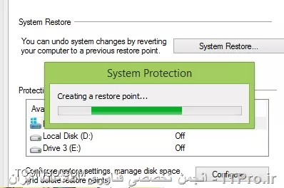 !! ُSystem Restore چیست ؟
--
System Restore به ما کمک می کند که تنظیمات فعلی سیستم عامل و فایل‌های سیستمی آن را به زمان گذشته بازگردانیم. این راهی است برای برگرداندن تغییرات سیستمی بدون ایجاد تغییرات بر روی فایل های شخصی مثل؛ E-mail, documents یا photos ، بعضی وقتها نصب یک برنامه یا یک درایور می تواند یک تغییر ناگهانی در کامپیوتر ایجاد کند یا اینکه به دلیل یک حرکت پیش بینی نشده ویندوز باشد.معمولا uninstall کردن یک برنامه یا یک درایور مشکل را رفع می کند. اگر uninstall کردن مشکل را رفع نکرد میتوانیم از روش بازگردانی ویندوز به زمان قبل، زمانی که همه چیز به درستی و بدون مشکل کار می کرد.System Restore از یک قابلیت استفاده می کند که به آن system protection گفته میشود که به طور منظم Restore point ایجاد و آن را ذخیره می کند. Restore point شامل اطلاعاتی درباره تنظیمات رجیستری و اطلاعات دیگر سیستم که ویندوز از آنها استفاده می کند. همچنین می توان Restore point  را به صورت دستی هم ساخت.

!! Restore Point  چیست؟
--
Restore Point یکی از اجزای System Restore می‌باشد. با ایجاد یک ریستور پوینت، اکثر داده‌ها، فایل‌ها و تنظیمات مهم سیستم عامل در زمان ساخته شدن، ذخیره شده و نگه داری می‌شود. درصورتی که بعدها سیستم عامل شما دچار اشکالاتی شد، می‌توانید از ریستور پوینتی که قبلا تهیه کرده اید، استفاده کنید و آن ریستور پوینت را برگردانید تا تنظیمات سیستم عامل به زمانی که ریستور پوینت را ایجاد کرده اید، تغییر یابد.Restore Pointها فایل‌های با پسوندهای خاص (مانند EXE، OCX و... ) و اطلاعاتی از قبیل موارد زیر را می‌تواند نگه داری می‌کنند:

* تمام داده‌های رجیستری
* پروفایل کاربر محلی (نه همه کاربران)
* تمام فایل‌های مربوط به Windows File Protection و Windows Resource Protection
* و موارد دیگر ...

توجه کنید که ممکن است برنامه‌های نصب شده (و در مواردی بسیار خاص، فایل‌های غیر سیستمی) در طی فرایند بازگردانی ریستور پوینت، از دست بروند.Restore Pointها فقط موارد خاصی از تنظیمات و فایل‌های سیستم عامل را نگه داری می‌کنند و فایل‌های شخصی شما قابل بازگردانی از طریق System Restore نیست.لازم است به این نکته توجه کنید که درصورتی که هیج Restore Pointای از قبل ایجاد نکرده باشید، نمی‌توانید تنظیمات سیستم عامل را به تنظیمات زمان گذشته تغییر دهید. قبل از تغییر هرگونه تنظیمات در سیستم عامل (که از نحوه عملکرد آن‌ها اطلاع نداشته باشید) بهتر است یک Restore Point ایجاد کنید.

!! بازگردانی ویندوز با System Restore
--
کلید‌های  win key + Qرا با یکدیگر فشار دهید تاsearch  یا بخش جستجوی ویندوز برای شما باز شود. در مستطیل سرچ ویندوز کلمه Recovery را تایپ کنید.

||http://tosinso.com/files/get/07cd6b2d-e1c3-49b9-9523-b44204bff3f9||

سپس با کلیک بر روی Recovery options  کلیک کنید به بخش بازیابی ویندوز هدایت خواهید شد. در صفحه‌ای که باز خواهد شد و شبیه به تصویر پایین است گزینه Open System Restore را انتخاب کنید. به صورت پیش‌فرض آخرین Restore Point به شما نشان داده خواهد شد. 

||http://tosinso.com/files/get/15a5b40f-1e53-48f5-86d9-61cab20583c6||

حال برای اینکه شما سیستم خود را به آخرین نقطه بازگشت بازگردانید، بر روی گزینه Next کلیک کنید .

||http://tosinso.com/files/get/5b7b9725-6c67-435c-86c5-3097c51c6ae0||

در پنجره بعدی لیست یک یا دو تا از آخرین restore pointها را به صورت پیش فرض نشان می دهد.

||http://tosinso.com/files/get/5d76cbc7-ef10-4817-ae4d-e52dc3a64e92||

با انتخاب گزینه Show more restore points می توانیم بقیه Restore pointها رو ببینیم. و هر کدام را که می خواهیم انتخاب کنیم. سپس بر روی Next کلیک می کنیم.

||http://tosinso.com/files/get/cf4a1f61-c116-40b5-99e5-9b19ea99434d||

با کلیک بر روی Scan for affected programs شما می توانید لیست برنامه ها و درایورهایی که پاک می شوند را در کادر بالا ببینیم.و همچنین در کادر پایین برنامه ها و درایورهایی که ممکن است بعد از restore به درستی کار نکنند و نیاز به نصب مجدد دارند را نشان می دهد.در مرحله آخر Finish  را انتخاب کنید.

||http://tosinso.com/files/get/4ba5eecd-dbf0-485d-ab71-56103c7abf43||

||http://tosinso.com/files/get/ac28365f-d9bd-4aef-ba82-c9da5dc78304||

!! روش ایجاد Restore Point
--
 اگر بخواهیم همین الان یا در هر زمان دلخواه به صورت دستی یک نقطه بازگشت بسازیم از این روش استفاده می‌کنیم:

1-با win key+ x منوی زیر باز می شود.

||http://tosinso.com/files/get/fd458697-a953-4a5e-9bc9-9b09dcdfc5ff||

2-روی گزینه system  کلیک می کنیم. پنجره System باز می شود.

||http://tosinso.com/files/get/adfd46ff-108f-4730-8b85-d906fff5f333||

3-روی System protection کلیک می کنیم.

||http://tosinso.com/files/get/84065e08-7dc3-47f4-ae50-d27167183d1b||

4-با انتخاب گزینه Create به صورت دستی می‌توانید نقطه بازگشتی دلخواه را برای سیستم خود بسازید. از شما درخواست خواهد شد تا نقطه بازگشت را  نام‌گذاری کنید تا در آینده به راحتی مورد شناسایی قرار گیرد. نام دلخواه و مناسبی را بنویسد و Create را کلیک کنید.

||http://tosinso.com/files/get/f81948ad-0228-497c-a172-8ef6fd0843f5||

و بعد از آن کادر زیر را می بینیم. چند لحظه منتظر می مانیم تا restore point ساخته شود.

||http://tosinso.com/files/get/691e2b55-e6f2-4ae4-88d4-fc457bec3687||

 با دیدن پیغام زیر مطمئن می شویم که با موفقیت ساخته شده.

||http://tosinso.com/files/get/6aadaeeb-cc22-4eed-8e58-c28a52caff37||

نویسنده : سیمین سرداریان
منبع : |جزیره سرویس های شبکه مایکروسافت وب سایت توسینسو::https://tosinso.com/microsoft|
هرگونه نشر و کپی برداری بدون ذکر منبع و نام نویسنده دارای اشکال اخلاقی می باشد