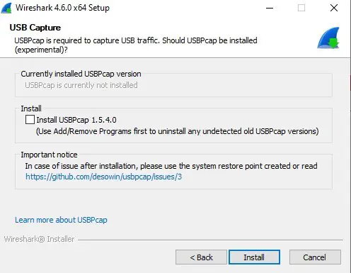 نصب USBPcap (اختیاری)