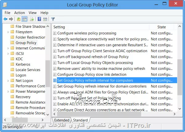 Group Policy refresh interval for users 