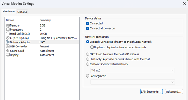 راه اندازی شبکه مجازی با استفاده از Vmware Workstation