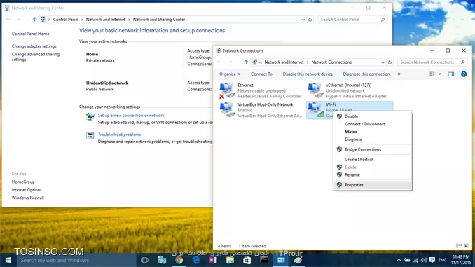 با سلام

اگه درست متوجه شده باشم چندتا سیستم مجازی روی vmware داریم و قراره یه شبکه بینشون درست کنیم و اینترنت هم داشته باشن

میشه این روال رو طی کرد ...

اول از همه اگه نمیخواین از کارت شبکه های مجازی پیشفرض استفاده کنید از منوی Edit قسمت Virtual Network Settings رو انتخاب کنید .
||Edit > Virtual Network Settings::http://network.tosinso.com/files/get/4167ec77-88b5-4c59-bafa-4e50aec04a75||

از قسمت host virtual adapters یه کارت شبکه مجازی با رنج ۱۳۷ بسازید (برای دسترسی به اینترنت)

حالا در قسمت Network and Sharing Center سیستم خودتون و در بخش Change Adapter Settings روی کانکشنی که اینترنت داره (مثلا WIFI) کلیک راست کنید و از سربرگ Sharing بعد از انتخاب کارت شبکه تعریف شده در مرحله قبل  ارتباط تون رو Share کنید.

||http://network.tosinso.com/files/get/6a1bc845-851e-45f8-b448-71634061ba15||

||http://network.tosinso.com/files/get/7640a500-86a3-4788-8565-fa726dbce0f6||

حالا اکه کارت شبکه مجازی مرحله قبلو به ماشیناتون بدید اونا از DHCP ویندوز IP در رنج ۱۳۷ دریافت میکنن. البته خودتونم میتونید IP دستی بهشون بدید البته تو همین رنج ۱۳۷

امیدوارم بدردتون بوخوره

