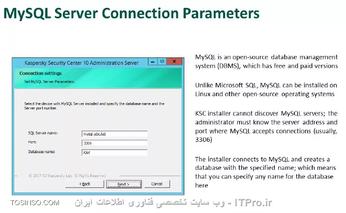 نصب کسپراسکی سرور 10 با SQL 