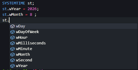 Initializing a variable of type SYSTEMTIME
