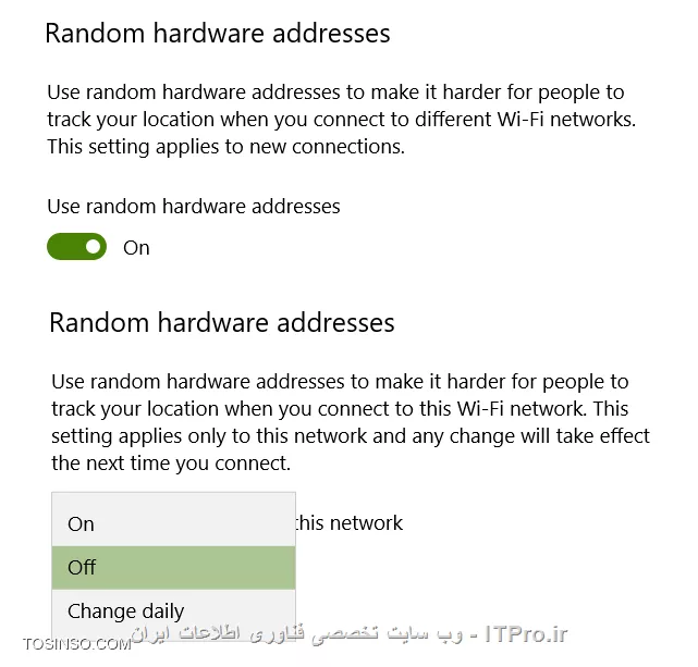 تغییر خودکار MAC Address