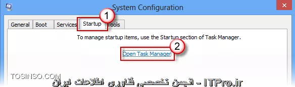 با سلام خدمت همه ITPRO هایی عزیز
از این ویژگی برای عملکرد بهتر سیستم در هنگام Boot شدن استفاده می شود که سیستم شما بتونه در حالت نرمال و سریع بالا بیاد .اصطاحا با بوت تمیز و روان سیستم بالا بیاد.
برای فعال کردن این ویژگی در ویندوز های 8 و 8.1 مطابق تصاویر زیر عمل نمایید و تیک گزینه های مورد نظر را گذاشته و OK نمایید.
||http://icdl.tosinso.com/files/get/a5dcb3b0-2988-4f21-8558-a9c6abb3334e||
||http://icdl.tosinso.com/files/get/384ca333-0bff-498a-b3b5-6669a3de284c||
||http://icdl.tosinso.com/files/get/6df34b01-9da0-4773-a1c2-5541f897227a||
||http://icdl.tosinso.com/files/get/e33f2714-7e52-4e75-95a0-15449964cd0b||
||http://icdl.tosinso.com/files/get/f4494ab2-1879-4ae0-9fc9-d71febdecf98||

و برای فعال کردن در ویندوز 7 به شیوه زیر عمل نمایید.
||http://icdl.tosinso.com/files/get/ade63fec-1c3f-4654-8356-192f6b3041bc||
||http://icdl.tosinso.com/files/get/ef84b16b-8a9a-4521-b2ac-2ab1f3488b13||
||http://icdl.tosinso.com/files/get/26488e77-7515-474f-87e1-f7a30b70f04f||