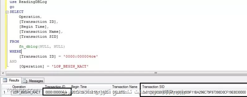 سلام
در صورتی که دیتابیس شما مدل full recovery mode داشته باشد، یعنی تراکنش ها در فایل log ذخیره شوند، بله امکان پذیر هست.
||SQL Database Recovery Mode::https://dba.tosinso.com/files/get/116abeb5-2b92-4c07-b3b6-5ff32d01e29c||

البته در صورتی که کاربران از طریق یک یوزرنیم به دیتابیس متصل میشن، دیگه پیگیری به نظرم معنایی نداره.

از طریق query زیر میتونید شناسه تراکنش رو پیدا کنید.
<sql>
USE YourTableName
GO
SELECT 
    [Transaction ID],
    Operation,
    Context,
    AllocUnitName
    
FROM 
    fn_dblog(NULL, NULL) 
WHERE 
    'Operation = 'LOP_DELETE_ROWS
<sql>

||https://dba.tosinso.com/files/get/b83b1357-5f5a-43f1-8fee-c1bcdf70b2ec||
بعنوان مثال همونطور که در این عکس میبینید، عمل پاک شدن رکورد بروی جدول dbo.Location و با شناسه تراکنش 0000:000004ce صورت گرفته.

حال از طریق query زیر می تونید زمان و شناسه یوزری که این عمل رو انجام داده ببینید.
<sql>
USE YourTableName
GO
SELECT
    Operation,
    [Transaction ID],
    [Begin Time],
    [Transaction Name],
    [Transaction SID]
FROM
    fn_dblog(NULL, NULL)
WHERE
    [Transaction ID] = '0000:000004ce'
AND
    [Operation] = 'LOP_BEGIN_XACT'
<sql>

||https://dba.tosinso.com/files/get/6e8f6954-211b-4800-85bb-614f25bf6fb4||
بعنوان مثال همونطور که در عکس بالا میبینید، شناسه یوزر در ستون Transaction SID قابل نمایش هست

حال از طریق query زیر و SID که در مرحله قبل پیدا کردین یوزرنیم رو میتونید پیدا کنید.
<sql>
USE MASTER
GO   
SELECT SUSER_SNAME(0x0105000000000005150000009F11BA296C79F97398D0CF19E8030000)
<sql>

|منبع::https://www.mssqltips.com/sqlservertip/3090/how-to-find-user-who-ran-drop-or-delete-statements-on-your-sql-server-objects/|