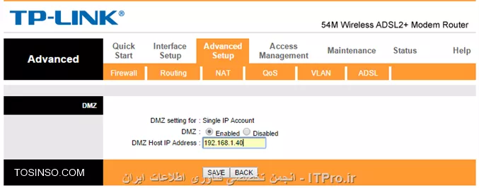 تنظیمات مودم روتر

||http://network.tosinso.com/files/get/939e349e-d37b-40ca-bb25-245ee5b5e65a||
||http://network.tosinso.com/files/get/6f4d79c5-12c3-4b0c-a69a-7ecc7820ff3a||

تنظیمات دوربین 

||http://network.tosinso.com/files/get/9ba00b4a-9f05-46b6-9a1e-6cf0142510cd||

بازم میگم از یه سیستم که مستقیم وصل شده به روتر میتونم دوربینارو ببینم اما از بیرون نمیشه 
