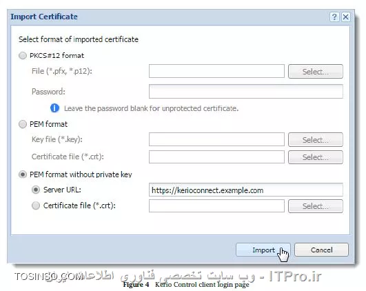 این قابلیت از کریو کنترل 8.4 شروع شد ، کریو کنترل می تواند سرویس HTTPS را فیلتر کند ، این فیلتر شبیه HTTP است . هنگامی که شما یک سایت HTTPS را فراخوانی می کنید یک SSL certificate ایجاد می شود و توسط کریو کنترل که دارای certificate است در ارتباطات HTTPS کار می کند . 

توجه : در هنگام فیلتر پروتکل HTTPS دقت کنید non-transparent proxy server فعال نباشد 

!! تنظیمات HTTPS filtering 
1- بروید به Content Filter → HTTPS Filtering در administration interface 
2- انتخاب Decrypt and filter HTTPS traffic 
3- انتخاب  Show Legal Notice to users اگر لازم بود که با کشور خودتان تنظیم کنید 
4- Apply 

||اموزش کریو کنترل سید احمد توسلی ::http://tosinso.com/files/get/d02b6e74-db55-46f0-b859-568bcd4cd7ca||

!! تنظیمات فیلتر HTTPS های استثنا 
Kerio Control اجازه می دهد تا HTTPS های استثنا را نیز فیلتر کنیم . 
* عدم رمزگذاری بر روی ترافیک های مستثنا 
* عدم رمزگذاری و مستثنا قایل شدن برای یک سرور یا کاربر خاص 

شما می توانید از استثنا را برای :
* web applications
* users

!! استثنا در ترافیک مبدا و مقصد برای web applications
بعضی از web applications نمی توانند از Kerio Control certification authority استفاده کنند ( برای مثال دسترسی به وب سایت بانک ها ، ماکروسافت و دراپباکس ... ) یا استفاده از non-HTTPS service روی port 443 . برای تنظیمات این بخش شما باید IP ادرس و نام دامین یا هاست را بدانید :

1- روی تب HTTPS Filtering و انتخاب Exclude specified traffic from decryption 
2- کادر Traffic to/from IP addresses which belong to و کلیک روی Edit 
3- در IP Address Groups و کلیک Add
4- در فیلد Add IP Address و کلیک  Select existing 
5- در منو Select existing و انتخاب HTTPS exclusions
6- انتخاب Addresses و نوشتن IP ادرس و نام هاست یا نام دامین که مربوط به web applications 
7- تنظیمات را Save کنید 
8- روی HTTPS Filtering و کلیک Apply

* نکته : برای حذف و یا تغییر تنظیمات این استثنا می توانید از مسیر Definitions → IP address groups استفاده کنید 

||کریو کنترل ::http://tosinso.com/files/get/4091ba6f-cfc5-4926-8f02-f0904056b9b0||


!! استثنا کاربر از HTTPS فیلتر 
1- روی تب HTTPS Filtering و کلیک Exclude specified traffic from decryption 
2- وارد Traffic from the following users و کلیک Select
3- در کادر Select Items و Add
4- در باکس جدید Select Items و انتخاب domain of users که باید مستثنا شوند 
5- انتخاب کاربران و کلیک روی OK 

||کریو کنترل سید احمد توسلی ::http://tosinso.com/files/get/077f887f-8aae-4fea-9216-f13e6b61f8da||

6- کلیک OK
7- روی تب HTTPS Filtering و کلیک Apply

!! نصب  certificates در   Kerio Control
1.   در administration interface , بروید  Definitions → SSL Certificates 
2. کلیک کنید  → Import → Import New Certificate button
3. وارد کردن  Certificate از باکس 
4. وارد کردن  Certificate dialog box ، انتخاب  Certificate بدون private key.
5- نوشتن URL مربوط web application و اگر  Certificate دارید می توانید با انتخاب certificate file این کار را انجام دهید 
6- کلیک Import 

||http://tosinso.com/files/get/6f6539ec-3a8a-417d-ac8e-9a4e836b62d1||

