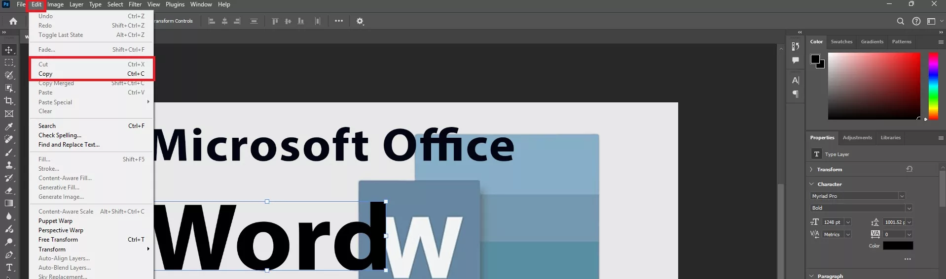 کپی و کات در فتوشاپ