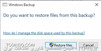 Restore کردن فایل بکاپ ویندوز 7 در ویندوز 10