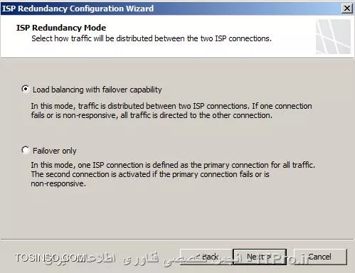 تصویر ششم : انتخاب حالت یا Mode در ISP Redundancy در فایروال TMG 2010 