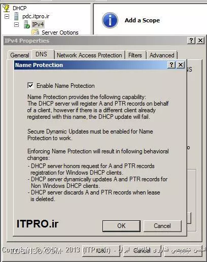 در دوقسمت قبلی از مجموعه مقالات سرویس DHCP در ویندوز سرور 2008 ،به معرفی آپشن های این سرویس و سپس نصب آن پرداختم.در این قسمت می خواهم قدمی جلوتربگذارم و به معرفی ویژگیهای این سرویس در ویندوز سرور 2008 R2 بپردازم.

در سالهای 1990،آن زمان که بازار کامپیوتر و شبکه های کامپیوتری داغ بود وشبکه های مبنی بر TCP/IP جایگاه شبکه های  NetBUI را پر نکرده بود،DHCP و مفهوم آن معنایی نداشت.چرا که در شبکه های NETBUI نیازی به آدرس دهی تعریف نشده بود.تنها کاری که در این شبکه ها باید به صورت خوب و منظم انجام می شد نامگذاری کامپیوتر ها ( آن هم هر چیزی که دوست داشتید ) و ایجاد هماهنگی های لازم جهت عدم تداخل و یکی شدن نامها با یکدیگر بود.همچنین شبکه ای که در آن مفهومی به نام Routing و مسیر یابی وجود دارد ندارد و قطعا ترافیک ایده آلی در دومین خود احساس خواهد کرد.

اما بعد از به میدان آمدن پروتکل TCP/IP و شبکه های مبنی بر آنها وسپس اینترنت،احساس پیشرفت شگرفی در آن زمان،در شبکه احساس شد، چرا که برای انجام عمل Broadcasting، همه در همان دومین و سابنت وجود نداشتند.به علاوه در آن شبکه ها امکان Routing وجود نداشت و فرآیند Name Resolution بصورت سابق قابل انجام نبود.از اینرو هم راستا با پیشرفت پروتکلی که رد شبکه ها استفاده می شده است ،نیاز به پیشرفت در برخی فرآیندها نیز احساس شد.از اینرو کل فرآیند موجود جهت انجام Name Resolution تغییر کرد و سرویس قدرتمند DNS پا به شبکه های کامپیوتری نهاد.جهت انجام فرآیند آدرس دهی نیز همه چیز نیاز به تغییر داشت چرا که در NETBUI نیازی به آدرس دهی احساس نمی شد.

در ابتدای روزهایی که TCP/IP نوپا، فعالیت خود را در شبکه های کامپیوتری شروع کرده بود، جهت انجام فرآیند آدرس دهی در شبکه های کوچک ،آدرس ها به صورت دستی به کامپیوتر ها و سیستم ها داده می شد.اما زمانی که DHCP پا به عرصه گذاشت و قابلیت آدرس دهی به صورت اتوماتیک را تعریف کرد،دیگر آدرس دهی به سیستم ها به صورت دستی معنایی نداشت.DHCP امکان دادن IP آدرس ،Subnet Maskها ، Domain Name ها، Default Gateway ها و خیلی دیگر از آپشن ها را فراهم کرد.در آن زمان به راحتی مشخص بود که DHCP سرویسی است که در شبکه ها خواهد ماند و روز به روز پیشرفت خواهد کرد.

حال امروز با گذشت 20 سال از آن روزها،دیگر آن هیجان در مورد سرویس DHCP وجودندارد.در شبکه های امروزی سرویس DHCP همانند دیگر سرویس ها طراحی و سپس پیاده سازی می شود،از دیتابیس آن بک آپ گرفته می شود ودر صورت نیاز بازگردانی می شود و در نهایت این سرویس به خوبی کار خود را انجام میدهد بدون اینکه کسی از آن شکایتی داشته باشد.اما با مطرح شدن ویندوز سرور 2008 R2 ،در این سرویس تحولاتی نیز به وجود آمد که بنده قصد دارم در این مقاله Feature های جدیدی که در ویندوز سرور 2008 R2 ایجاد شده است را به شما دوستان معرفی کنم.    

!! فیلتر کردن کلاینتها به وسیله Mac Address شان در DHCP Lease 
در ویندوز سرور 2008 R2 ، شما می توانید لییست های Allow  یا Deny برای Mac Address ها در DHCP ایجاد کنید. از این قابلیت در شبکه های وایرلس کوچک استفاده می شود.خوب حال ممکن است این سوال پیش بیاید که چرا از این قابلیت در شبکه های Wired استفاده نمی شود؟خوب به این دلیل که شما در شبکه های وایرلس به راحتی می توانید با استفاده از این قابلیت دسترسی برخی سیستم ها را به شبکه خود از طریق Mac Address کنترل کنید.تنها کافی است Mac Address مربوط به آن دستگاههایی را که نمی خواهید به شبکه شما متصل شوند را به DHCP بدهید،DHCP دیگر به این دستگاهها IP نخواهد داد.

برای اجرای این تنظیمات ابتدا لیستی از Mac Addressهایی که می خواهید آنها را Allow یا Deny کنید،تهیه کنید .سپس وارد کنسول مدیریتی DHCP  شوید و سپس IPV4 و در ادامه Filter را نیزبازکنید.خوب همانطور که مشاهده می کنید در پایین گزینه Filter ، دوگزینه Allow و Deny را مشاهده می کنید.خوب حال اگر بر روی این دو گزینه راست کلیک کنید،دوگزینه New Filter و Enable را مشاهده می کنید. جهت ایجاد لیستی از Mac Addressهایی که نمی خواهید به شبکه شما دسترسی داشته باشند،بر روی گزینه New Filter کلیک کرده و سپس مشخصاتی که از شما خواسته شده است را وارد کنید.همین کار را برای Allow یعنی کسانی که ورودشان به شبکه نباید مانعی داشته باشد انجام می دهید. در زیر می توانید روند کار را بهتر مشاهده کنید:    
 
||http://www.tosinso.com/files/get/02acd572-59b4-48fe-a633-4f807d763f1c||
||http://www.tosinso.com/files/get/d8544490-3f46-4068-858e-7a377fff0211||
 
نکته ای که باید به آن دقت داشته باشید این است که با انتخاب گزینه Enable نیز این قابلیت برای آدرس های تعریف شده فعال نخواهد شد.خوب برای فعال سازی مواردی که تعریف کرده اید علاوه بر انتخاب گزینه Enable ،باید بر روی IPV4 راست کلیک کرده و گزینه Properties را انتخاب نمایید سپس در تب Filtering گزینه های Enable Allow List و یا Enable Deny List را انتخاب کنید.بدون تیک دار بودن این گزینه ها ،به کلیه آدرس هایی که در Allow یا Deny تعریف کرده اید ،فیلترینگی اعمال نخواهد شد.
 
||http://www.tosinso.com/files/get/f47db4ea-16d0-4dbb-ac48-0114cd925edb||

به این نکته توجه داشته باشید که با فعال سازی این قابلیت، کلاینتهایی که قبلا IP آدرس دریافت میکرده اند، تا زمانی که Mac Addressشان در Allow List ها قرار نگیرند ،دیگر IP دریافت نخواهند کرد.قبل از آنکه شروع به فیلتر کردن کلاینتها از طریق Mac Addressکنید، قسمت بعدی را نیز مورد مطالعه قرار دهید.    

!! اعمال فیلترینگ در Address Lease  
در قسمت قبلی قابلیت فیلترینگ Mac Addressها را در کنسول مدیریتی DHCP معرفی و توضیح دادم.خوب همانطور که مشاهده کردید افزودن Mac Address ها به صورت تک تک و جدا کار سختی به نظر می آید.شما در همین کنسول مدیریتی DHCP اینکار را به صورت ساده تری می توانید انجام دهید.در قسمت Address Lease ،کلاینتهایی را که می خواهید عمل فیلترینگ را به آنها اعمال کنید انتخاب کرده و بر روی آنها راست کلیک کنید و گزینه Add to Filter و سپس Allow یا Deny را انتخاب کنید.شکل زیر شما را بهتر راهنمایی خواهد کرد:

||http://www.tosinso.com/files/get/9e186e4a-7f46-4277-8139-d04b00ea58de||
 
همانطور که مشاهده می کنید با راست کلیک بر روی کلاینهای انتخاب شده در Address Lease ،گزینه Add to Reservation نیز جهت انتخاب وجود خواهد داشت.در صورتی که می خواستید IP مربوط به کلاینت مورد نظر را Reserve کنید ، می توانید گزینه Add to Reserve را انتخاب کنید.بعد از انتخاب این گزینه شما پیغامی مبنی بر تائید این عملیات دریافت خواهید کرد:
 
||http://www.tosinso.com/files/get/2fd261ca-7f24-4617-b031-438a5b1484ea||

!! قابلیت Name Protection در DHCP

!! Name Protection 
همه دانند که دو سرویس DNS و DHCP ،سرویس هایی هستند که دوشادوش همدیگر در شبکه ها فعالیت می کنند .زمانیکه کامپیوتری درخواست ورود به شبکه را دارد،این درخواست خود را در شبکه Broadcast میکند،سپس نزدیکترین DHCP در شبکه جهت ورود این کامپیوتر و در پاسخ به Request آن ،به آن کامپیوتر IP میدهد،سپس سرویس DHCP Client همان کامپیوتر مورد نظر،هنگام ورود به آن شبکه IP خود را جهت ذخیره سازی به DNS میدهدو همچنین سرویس DHCP ،Hostname همان کامپیوتر را بعد از دادن IP برداشت کرده و آن را جهت ذخیره رکورد PTR متقابل به DNS میدهد.بدین صورت رکوردهای A و PTR در DNS ایجاد میشوند.به شکل زیر توجه فرمایید:

 ||http://www.tosinso.com/files/get/dee43daf-3748-49c0-be4f-2864d5e32b70||

خوب حال ممکن است در میان این IP دادنها و A و PTR رکورد ایجاد کردنها تداخلهایی به وجود آید.یکی از این تداخلها و مشکلات این است که ممکن است کامپیوتری که در شبکه IP دریافت کرده است،نام آن با نام کامپیوتر دیگری یکسان باشد. این شباهت باعث میشود که آن کامپیوتر بقای خود را از دست دهد .به این مشکل اصطلاحا Name Squitting میگویند.این مشکل در شبکه هایی که اکتیودایرکتوری مدیریت میکند و برای هر کامپیوتر نام و مشخصات منحصر به فردی را در نظر میگیرد به وجود نمی آید.همچنین در شبکه هایی که همه ی سیستم عامل ها ویندوزی هستند نیز این مشکل جایی ندارد.اما در مواردی که شما در شبکه شما هم سیستم عامل ویندوزی وجود دارد و هم سیستم عامل غیر ویندوزی این تداخل ایجاد میشود.

خوب برای رفع این مشکل در سیستم عامل های ویندوزی از قابلیت ACL ها یا Access Control List ها استفاده شد.بدین صورت که کلاینتهای ویندوزی امکان استفاده از ACL را در DNS پیدا کردند از اینرو درصورتی که  کامپیوتری بخواهد مشخصات رکورد خود را در DNS ایجاد کند و نام آن رکورد قبلا در DNS ثبت شده باشد،امکان ثبت آن برای کامپیوتر وجود نخواهد داشت.خوب با استفاده از ACLها مشکل کاملا برطرف نشد و سیستم عامل های غیر ویندوزی همچنان با این مشکل سروکار داشتند.در ویندوز سرور 2008 R2 قابلیت Name protection در DHCP سرور برای رفع این مشکل ایجاد شد.

خوب Name Protection برای حل این مشکل در DNS Server رکوردی تحت عنوان DHCID ایجاد می کند .DHCP سرور در این رکورد برای هر کامپیوتر یک ID در نظر میگیرد و سایر مشخصات آن کامپیوتر مثل نام و IP آن را نیز در آن رکورد نگهداری میکند.خوب در نهایت هر کامپیوتری که درخواست IP میدهد،DHCP  مشخصات آن را با دیگر کامپیوترهایی که دارد مقایسه میکند و در صورتی که تداخای وجود داشت از Register کردن آن کامپیوتر خودداری میکند .

این قابلیت را شما می توانید با کلیک راست بر روی IPV4  در کنسول مدیریتی DHCP و انتخاب گزینه Properties ،تب DNS و سپس گزینه configure فعالسازی کنید:
 
||http://www.tosinso.com/files/get/c3ec0c5d-5e80-4cff-9fd2-943e57998e28||
||http://www.tosinso.com/files/get/72999424-6653-44bc-b4da-078276a3a1a7||
 
بافعالسازی این قابلیت DHCP رکوردهای A و PTR را در DNS آپدیت میکند و در صورت وجود هرگونه تداخلی از آپدیت کردن DNS و ایجاد رکوردهای یکسان جلوگیری میکند.

!! ایجاد DHCP Option ی که تنها به Reservation اعمال شود
همانطور که در مقاله های قبلی در مورد Reservation و دلیل به کار بردن آن صحبت کردم،به خوبی می دانید که از این گزینه در مواردی که می خواهیم دیگر سیستم ها یا سرورهایی که به شبکه وصل می شوند دارای IP واحدی باشند،آن IP را برای آن سیستم یا سرور رزرومیکنیم.خوب حال قابلیت جدیدی که به این گزینه اضافه شده است این است که شما به راحتی با یک کلیک راست می توانید برای سیستم یا سرورهای رزرو شده DHCP Optionهای بخصوصی تعریف کنید:مثلا اینکه Default Gateway آنها متفاوت باشد یا دارای روتینگ  بخصوصی باشند.برای انجام این تنظیمات کافی است که بر روی آن IP رزرو شده ی بخصوص راست کلیک کرده و گزینه Configure Options را انتخاب کنید.در پنجره باز شده شما می توانید کانفیگ مورد نظر خود را انتخاب و در نهایت اعمال فرمایید:

||http://www.tosinso.com/files/get/85d533b0-abf2-4c1c-9fb9-a2b4b19eb385||
||http://www.tosinso.com/files/get/94a1ea47-517e-46de-8d4d-002e661e00bf||
 
!! یکپارچه بودن DHCP با NAP
NAP یا Network Access Protection که به نوعی Network Access Control است،سرویسی است که دسترسی سیستم ها ی خارج از شبکه را به شبکه داخلی امکانپذیر میکند.با توجه به اینکه مهندس نصیری یک مجموعه مقالات 8 قسمتی در مورد NAP نوشته اند،برای کسب اطلاعات بیشتر در مورد این سرویس می توانید به این مقالات مراجعه فرمایید.بهصورت کلی سرویس NAP برای کنترل دسترسی ها به شبکه از سه روش استفاده میکند:
*
•	DHCP Enforcement 
•	IPsec Enforcement 
•	802.1X Enforcement
*
در این مقاله اولین روش را مورد بررسی قرار میدهیم.با استفاده از روش اول،دسترسی سیستم های خارج از شبکه به شبکه داخلی شرکت یا سازمان،از درگاه DHCP خواهد گذشت.بدین صورت سیستم ها زمانی می توانند به شبکه داخلی دسترسی پیدا کنند که DHCP به آنها IP داده باشد.خوب برای انجام تنظیمات مربوط به این سرویس،بر روی IPV4 راست کلیک کنید و گزینه Properties را انتخاب کنید و در نهایت وارد تب Network Access Protection شوید.در این تب شما گزینه های زیر را خواهید دید:
*
•	Enable on all scopes 
•	Disable on all scopes
*
با انتخاب گزینه اول این قابلیت برای کلیه Scope ها فعال خواهد شد ،درصورتی هم که قصد غیرفعال کردن آن را داشتید می توانید گزینه دوم را انتخاب کنید.در قسمت پایین این تب نیز رفتار DHCP در برخورد با کلاینتهای خارج از شبکه را مشخص میکنید.با انتخاب Full Access کلاینتها دسترسی کامل خواهند داشت،در Restricted Access دسترسی آنها محدود است و در Drop Client Packet در صورتی که کلاینتها شرایط لازم جهت ورود به شبکه را نداشتند ،بسته آنها به دور انداخته خواهد شد.شکل زیر شما را بیشتر راهنمایی خواهد کرد:

||http://www.tosinso.com/files/get/02d261b0-8e69-4a1c-9cae-e95144febb8f||
 
!! پیشرفت در قابلیت log برداری DHCP
از دیگر قابلیت های DHCP قابلیت Logبرداری است.با استفاده از Log برداری شما می توانید اطلاعات زیادی از DHCP سرور در ویندوز سرور 2008 R2 به دست بیاورید.با اعمال هر تغییری در تنظیمات DHCP ، شما می توانید اطلاعات مربوط به آن تغییرات را در Event viewer مشاهده کنید .همچنین به صورت روزانه ازفعالیت رکوردهای DHCP دراین مسیر %Systemroot%\system32\DHCP ، گزارش ها ذخیره میشوند.شکل زیر نمونه ای از این گزارش گیری می باشد:

||http://www.tosinso.com/files/get/c807007f-ec6e-4efc-9138-cd58af3d9c04||
 
همچنین شما می توانید از DHCP Server Events Tool MMC snap-in برای به دست آوردن این اطلاعات استفاده کنید.برای کسب اطلاعات بیشتر به این |لینک::http://blogs.technet.com/b/teamdhcp/archive/2009/03/20/tool-to-read-dhcp-server-events-for-windows-server-2008-r2.aspx| مراجعه کنید.

!! DHCP Split Scope
برای اینکه یک DHCP اصطلاحا SOF یا Single Point  of Failure در شبکه شما نباشد،بهتر است که از قابلیت DHCP Split Scope استفاده کنید. در گذشته اینکار به صورتی دستی انجام میشده است اما این قابلیت در ویندوز سرور 2008 R2 رشد بسیاری داشته است و Wizard آن به راحتی قابل اعمال وپیاده سازی است. در مورد DHCP Split Scope جناب مهندس شمس آبادی در مقاله |آموزش راه اندازی Split-DHCP یا قانون 80/20 در DHCP::http://www.tosinso.com/Articles/Details/538/%D8%A2%D9%85%D9%88%D8%B2%D8%B4%20%D8%B1%D8%A7%D9%87%20%D8%A7%D9%86%D8%AF%D8%A7%D8%B2%DB%8C%20Split-DHCP%20%DB%8C%D8%A7%20%D9%82%D8%A7%D9%86%D9%88%D9%86%2080-20%20%D8%AF%D8%B1%20DHCP| به خوبی توضیح داده اند.در اینجا تنها محل انجام این تنظیم به شما دوستان معرفی خواهد شد ( چرا که بیشتر از این در حوصله این مقاله  نمی گنجد ).برای انجام اینکار، بر روی Scope ی که میخواهید آن را تقسیم یا Split کنید راست کلیک کرده و گزینه Advanced  و سپس Split Scope را انتخاب کنید.به شکل زیر دقت کنید:

||http://www.tosinso.com/files/get/015158b7-23d3-4064-9468-c9f623a9dcf3||
 

!! نتیجه گیری:
با توجه به نقش مهم و غیرقابل حذف سرویس DHCP در شبکه،این سرویس روز به روز به قابلیت های آن در سیستم عامل های جدید اضافه می شود.در این مقاله سعی بر آن داشتم که برخی از Feature ها و قابلیت هایی که در ویندوز سرور 2008 R2 به این سرویس اضافه شده است را به خدمت شما دوستان معرفی کنم.در مقاله بعدی نحوه ی Troubleshooting و Back up گیری از این سرویس را به خدمت شما دوستان ارائه خواهم داد.



نویسنده : فاطمه قرباوی
منبع : |جزیره سرویس های شبکه مایکروسافت وب سایت توسینسو::https://tosinso.com/microsoft|
هرگونه نشر و کپی برداری بدون ذکر منبع دارای اشکال اخلاقی می باشد. 