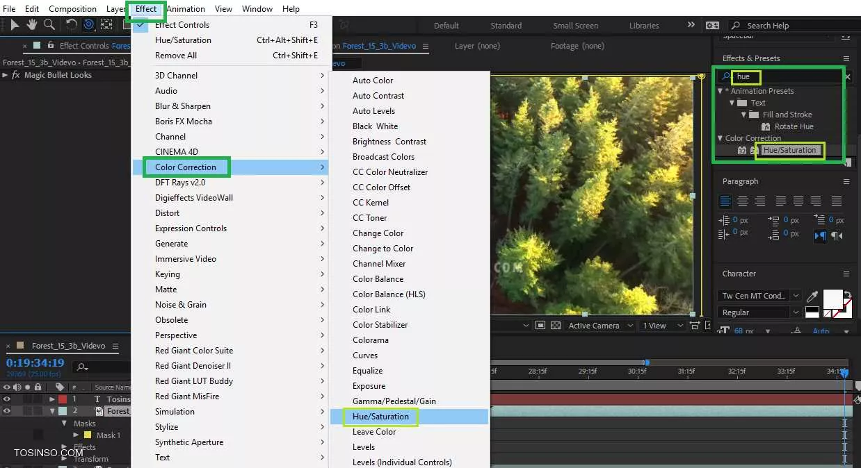 100 Effects of After Effects explained : Hue/Saturation