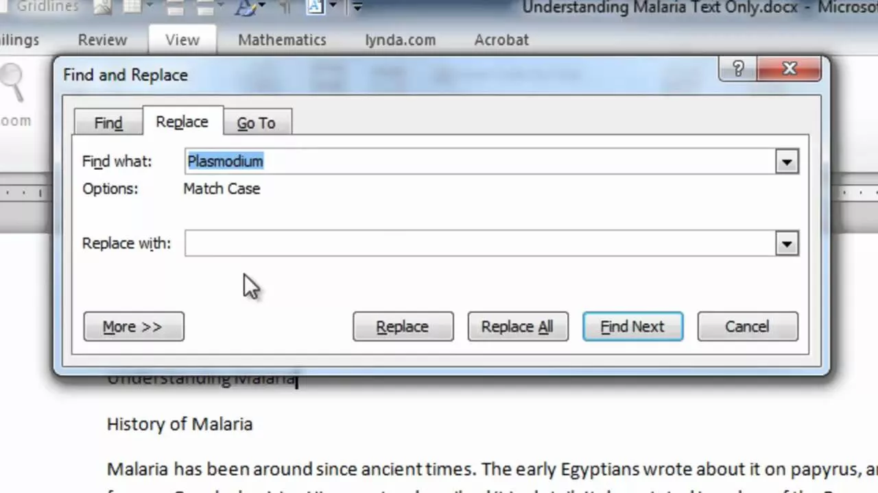 Find and Replace در نرم افزار ورد